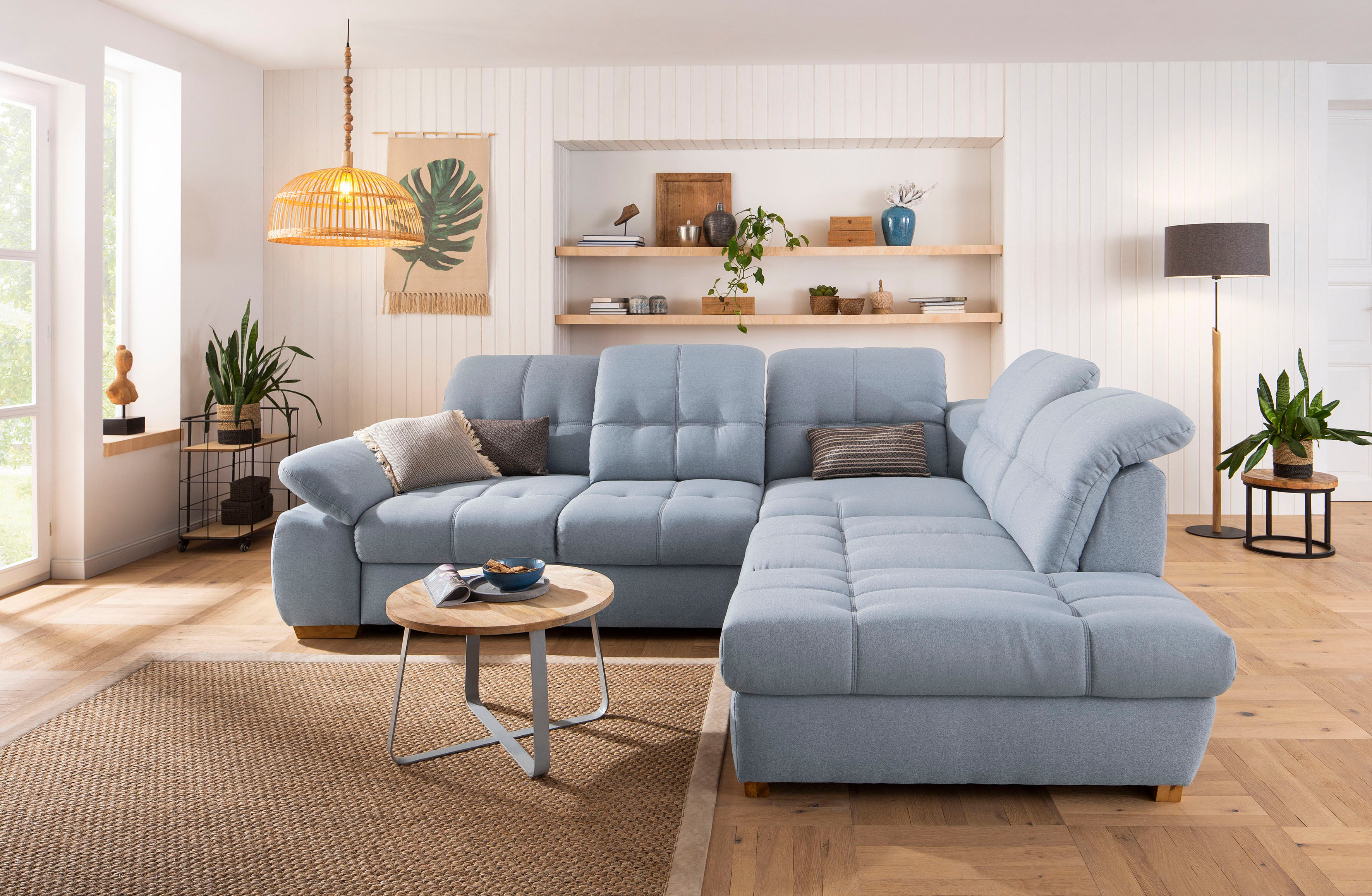 Home affaire Ecksofa »Lotus Home Luxus«, belastbar bis zu 140kg, incl.... blau