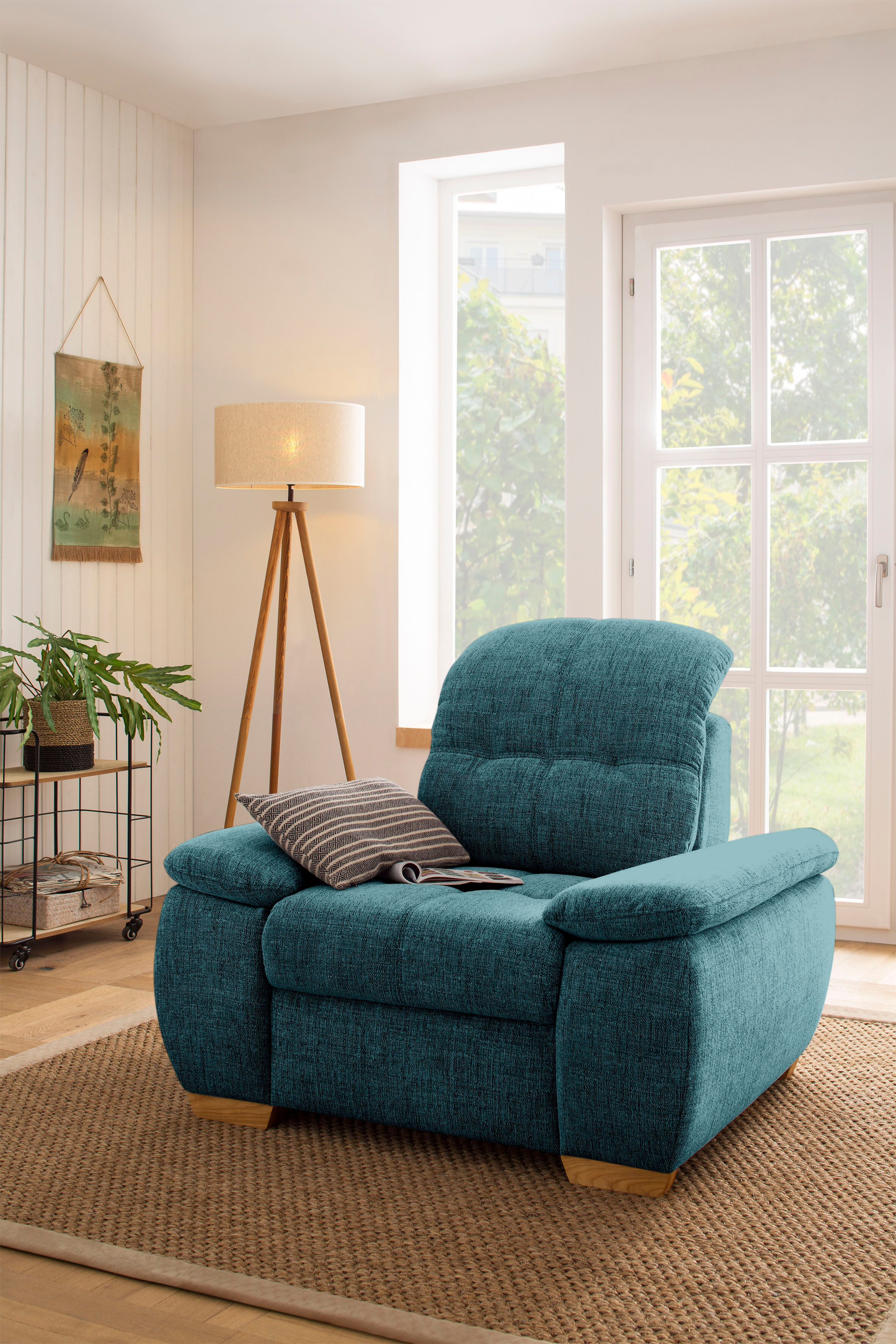 Home affaire Sessel »Lotus Home«, wahlweise mit Kopfteilverstellung und Aqua... blau