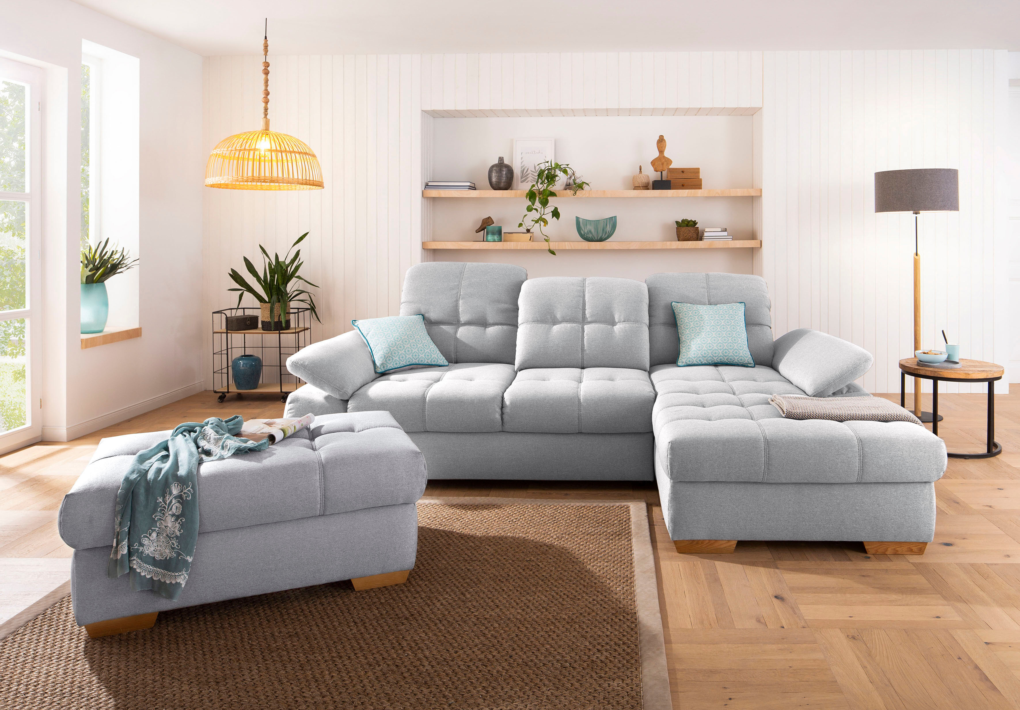 Home affaire Ecksofa »Lotus Home«, incl. Sitztiefenverstellung, wahlweise mit... silberfarben