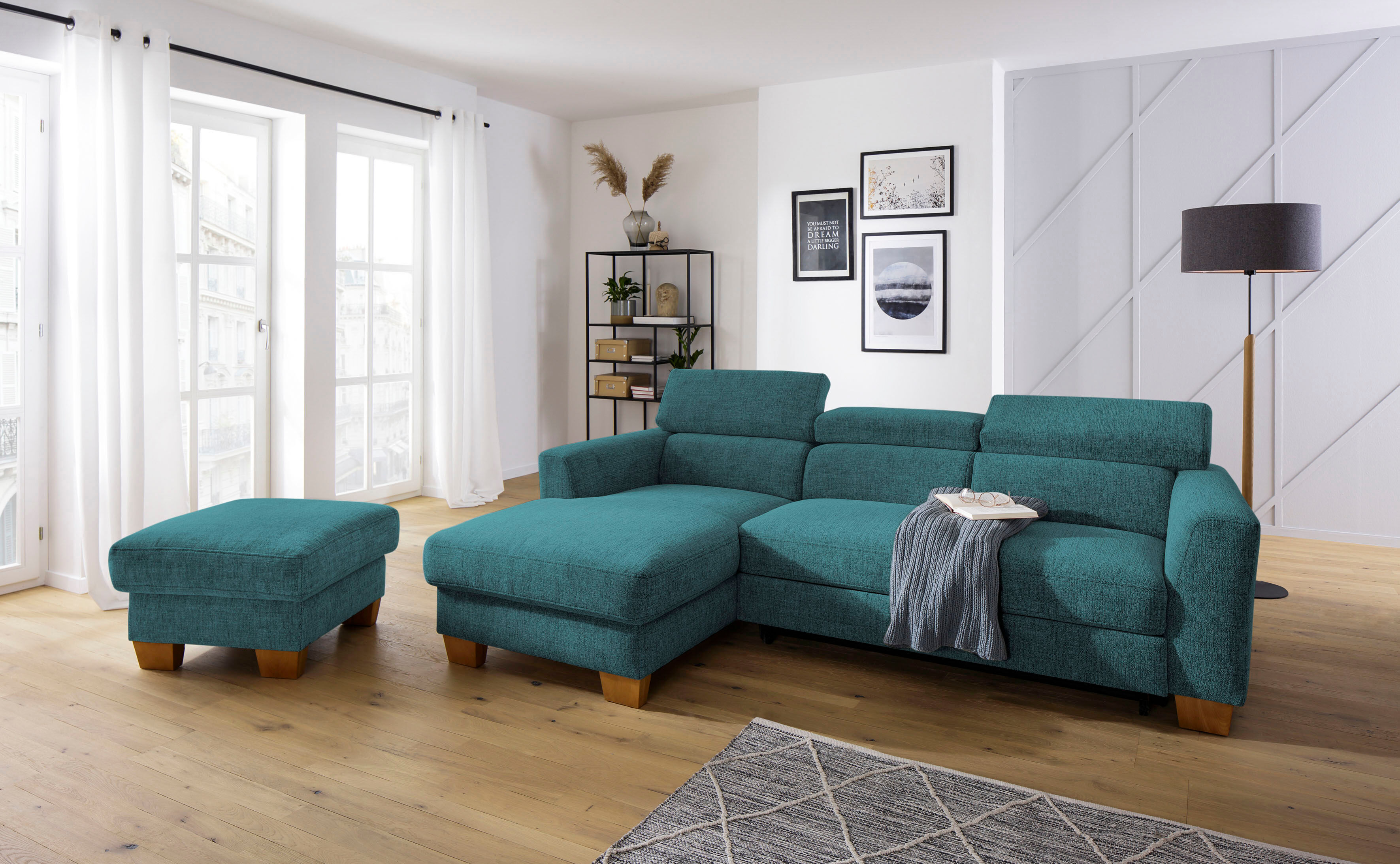 Home affaire Ecksofa »Steve Premium« blau