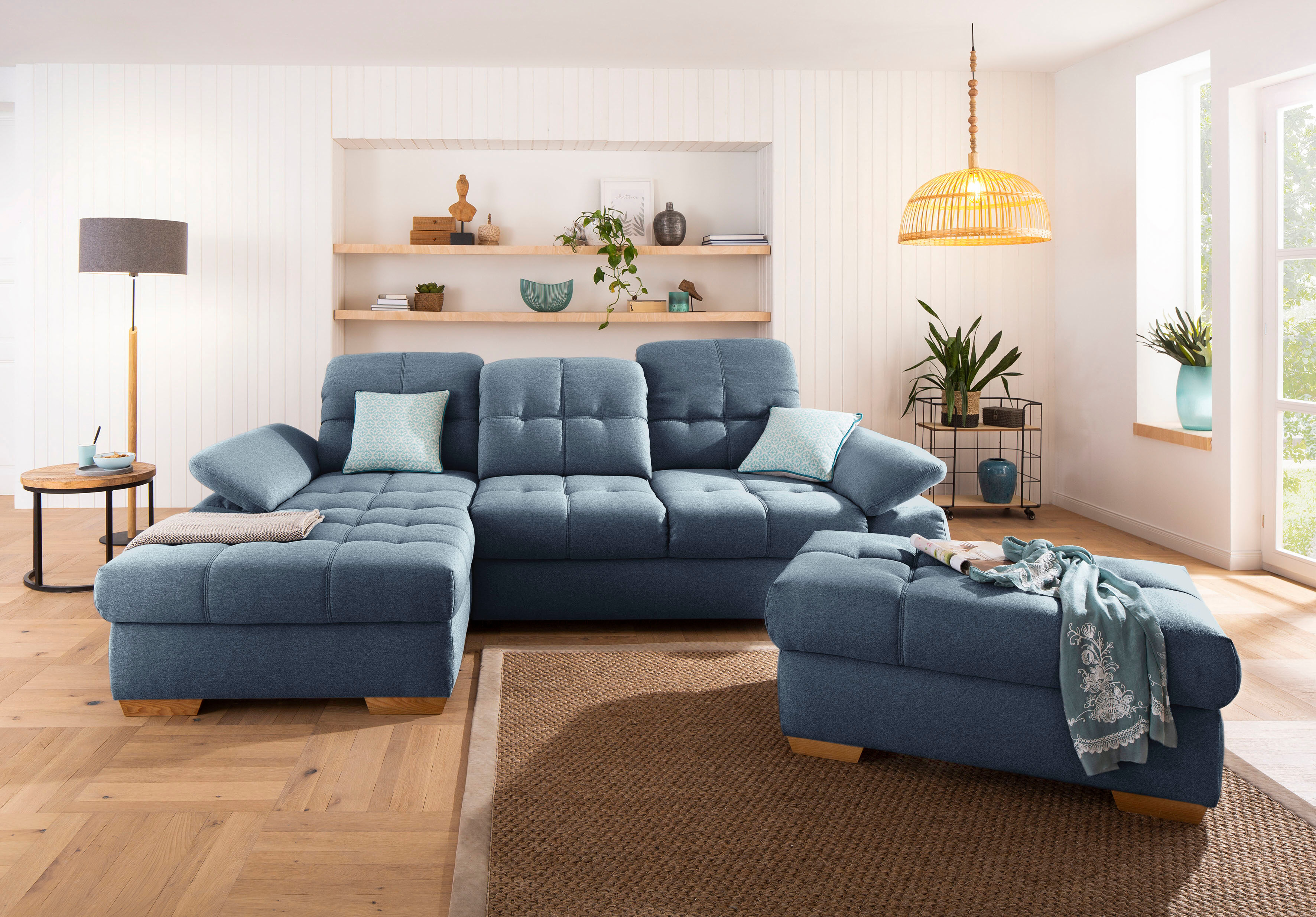 Home affaire Ecksofa »Lotus Home Luxus«, bis zu 140kg pro Sitzplatz... blau