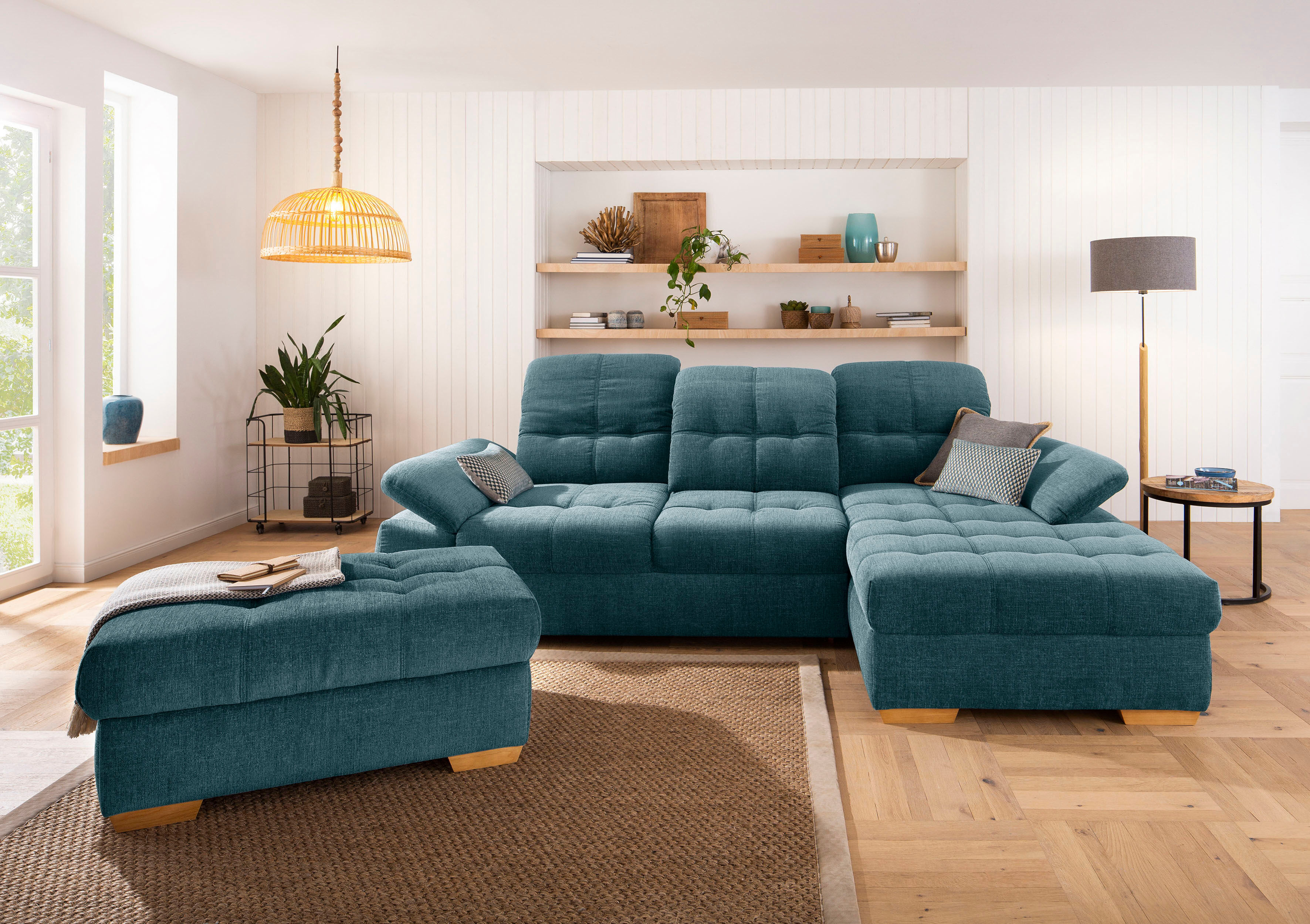 Home affaire Ecksofa »Lotus Home Luxus«, bis zu 140kg pro Sitzplatz... blau