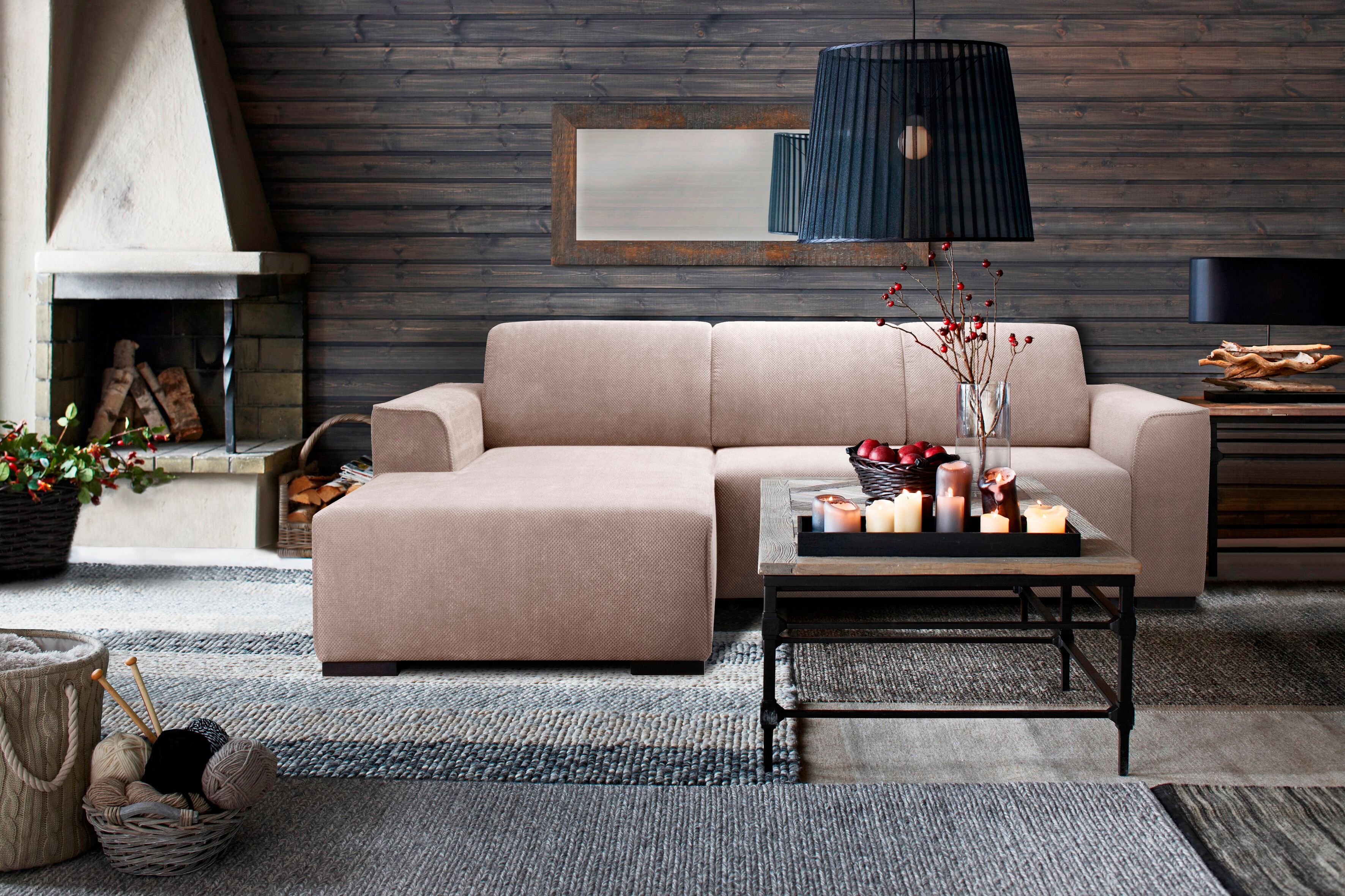 Places of Style Ecksofa »Dalvin«, inkl. Bettfunktion und Bettkasten braun