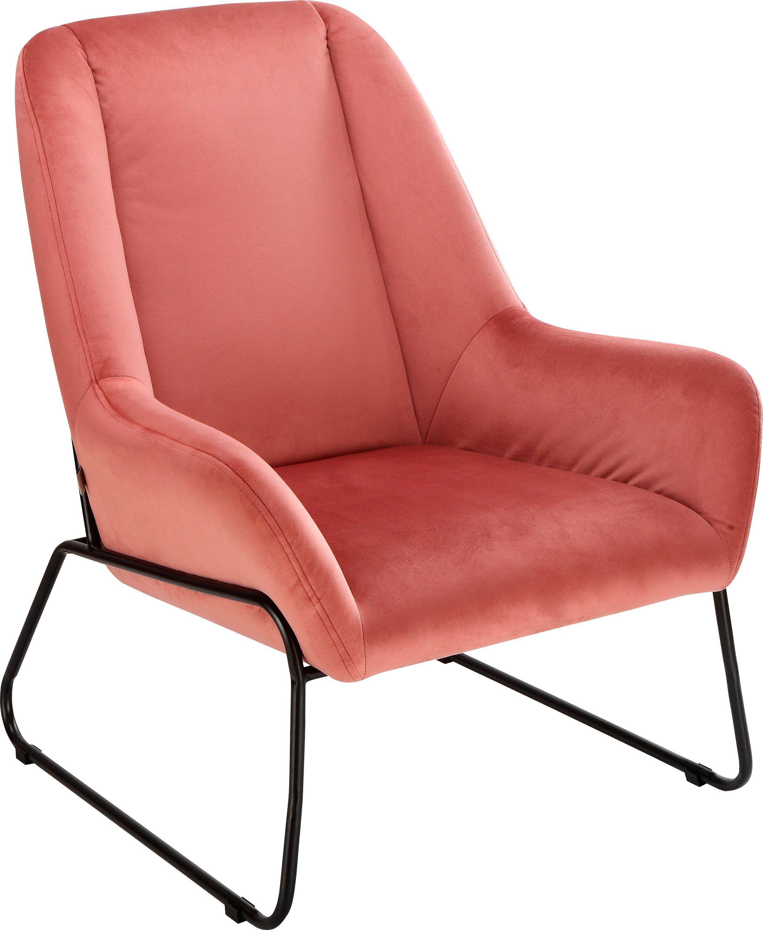 andas Sessel »Casero«, mit einem schönen pflegeleichtem Samtvelours Bezug und... rosa
