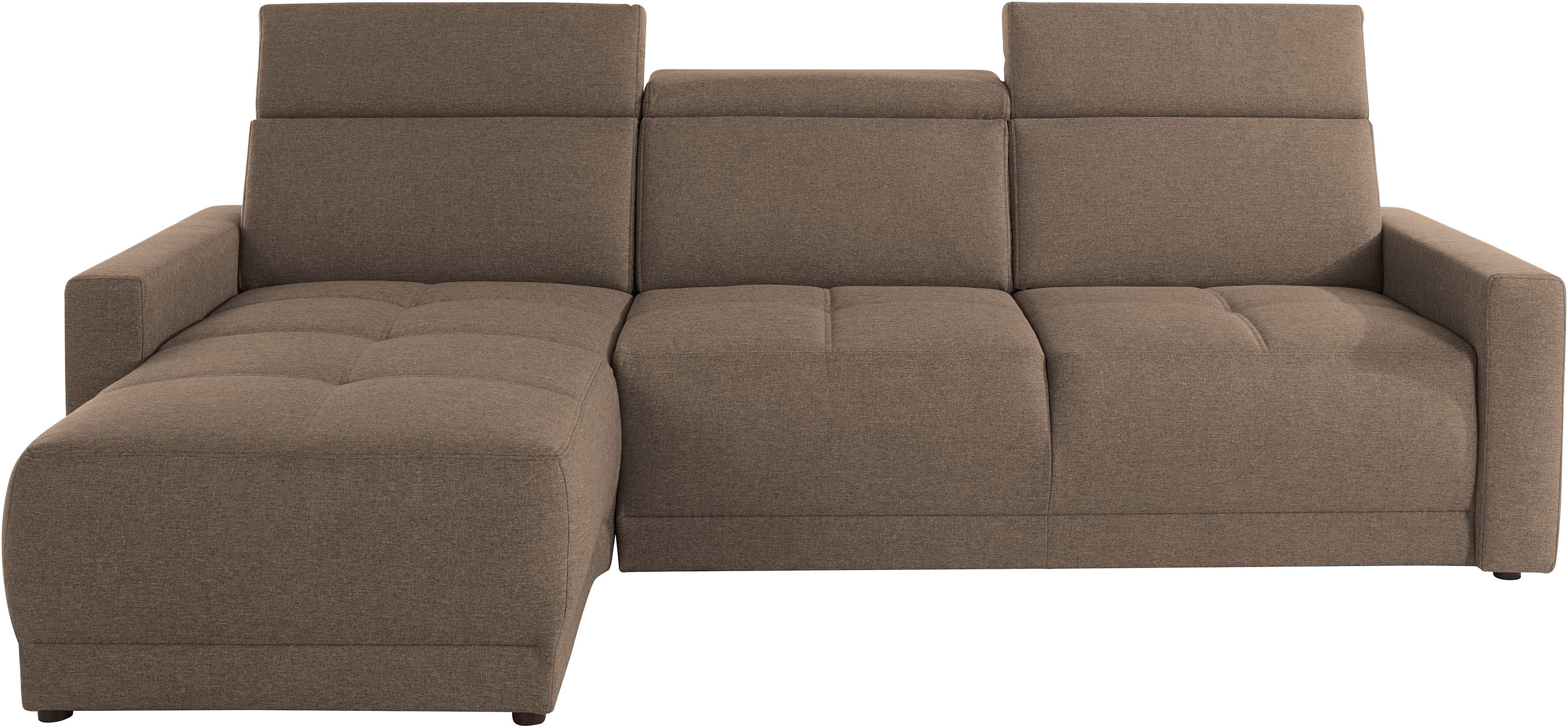 DOMO collection Ecksofa »Beira«, wahlweise mit Kopfteilverstellung, frei im... braun