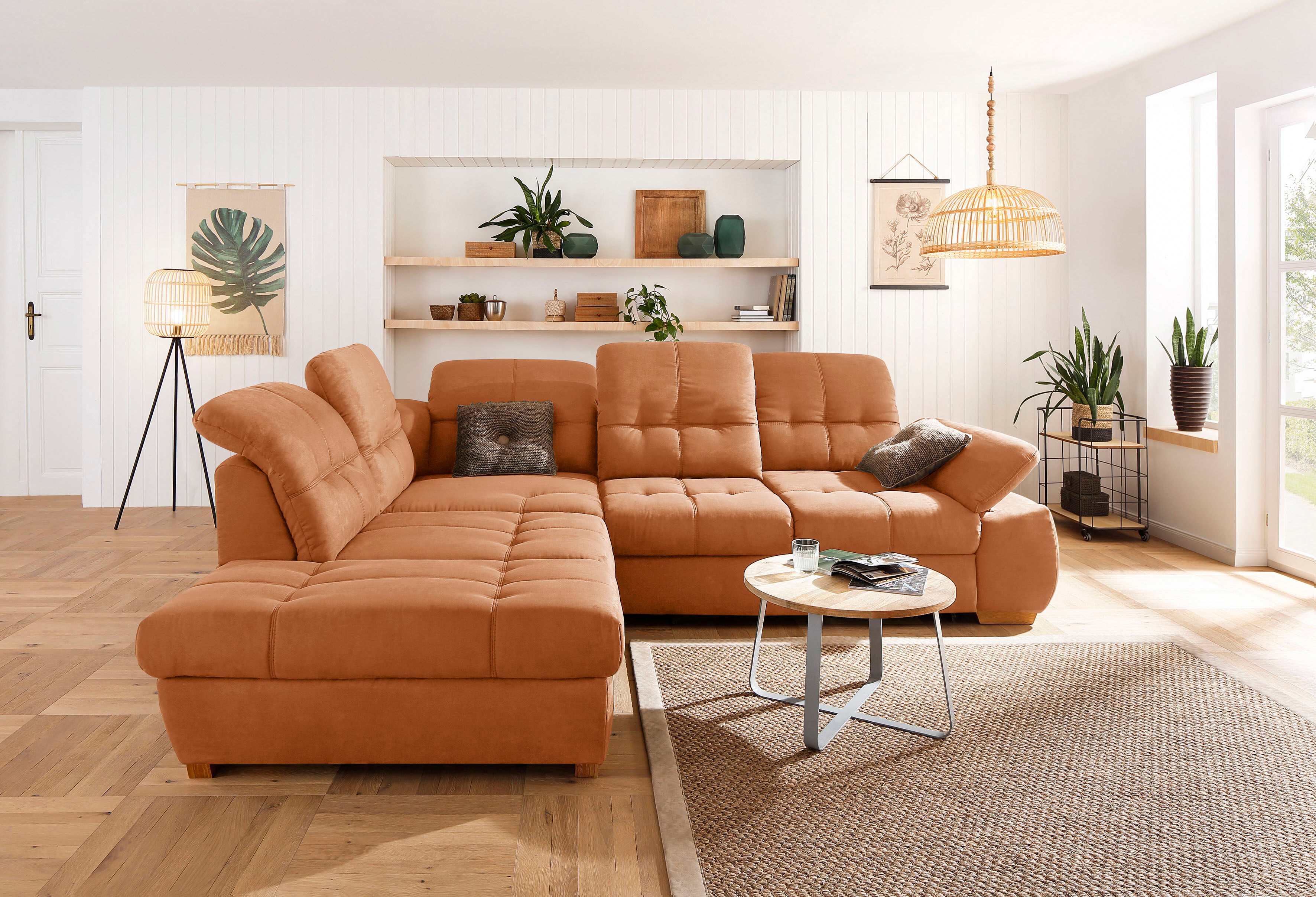 Home affaire Ecksofa »Lotus Home«, incl. Sitztiefenverstellung, wahlweise mit... braun