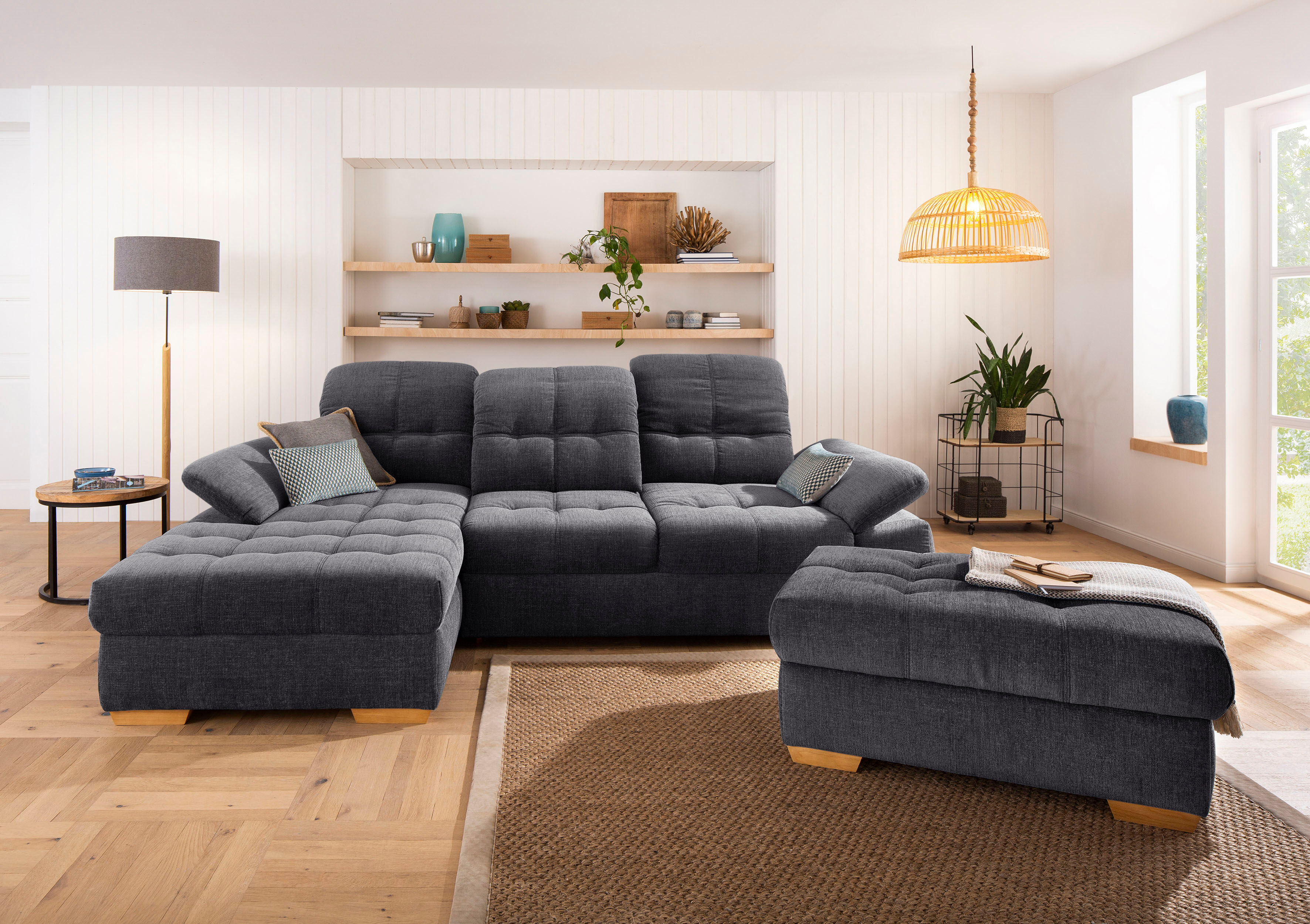 Home affaire Ecksofa »Lotus Home«, incl. Sitztiefenverstellung, wahlweise mit... grau