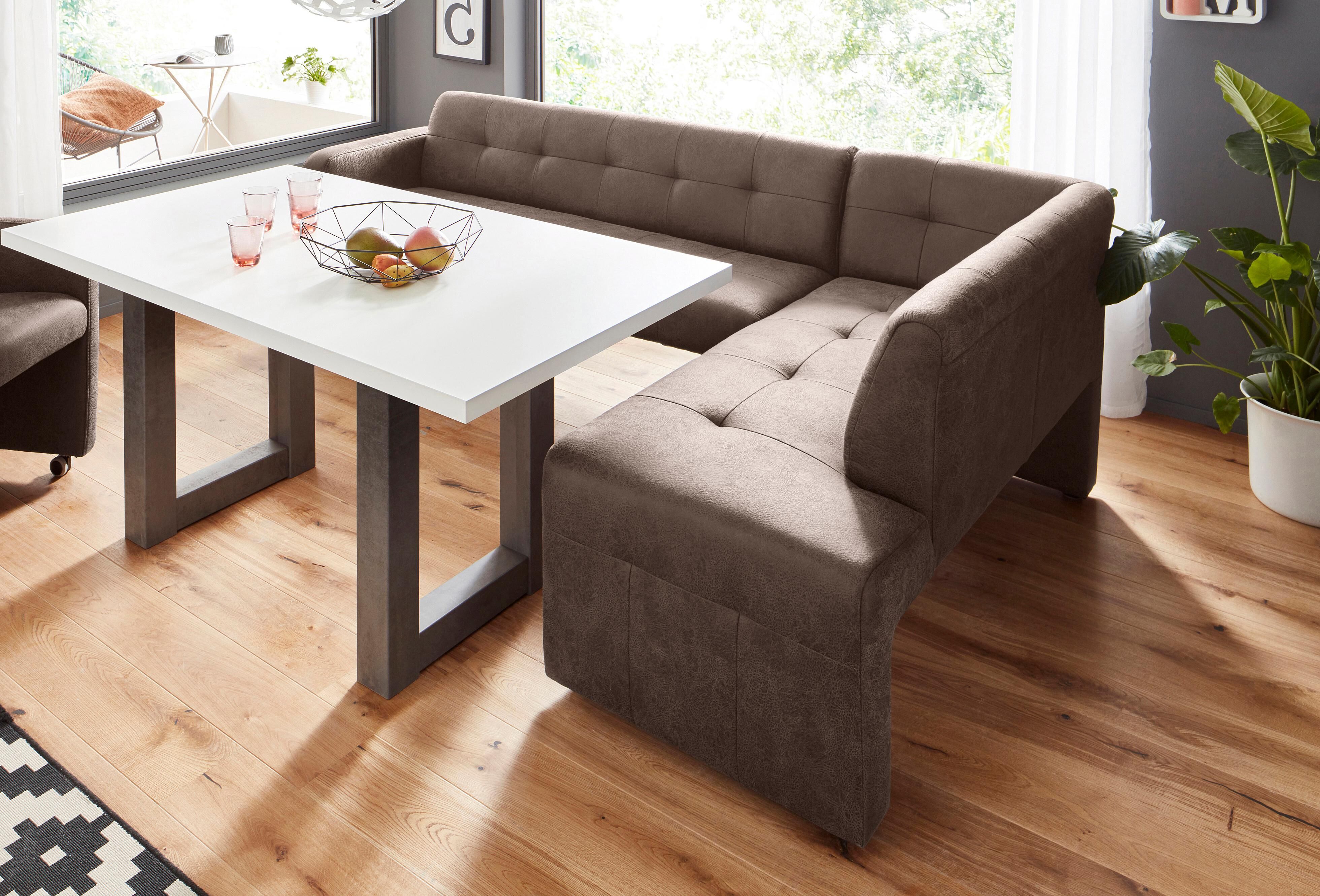 exxpo - sofa fashion Eckbank »Barista«, Frei im Raum stellbar braun  Luxus-Microfaser