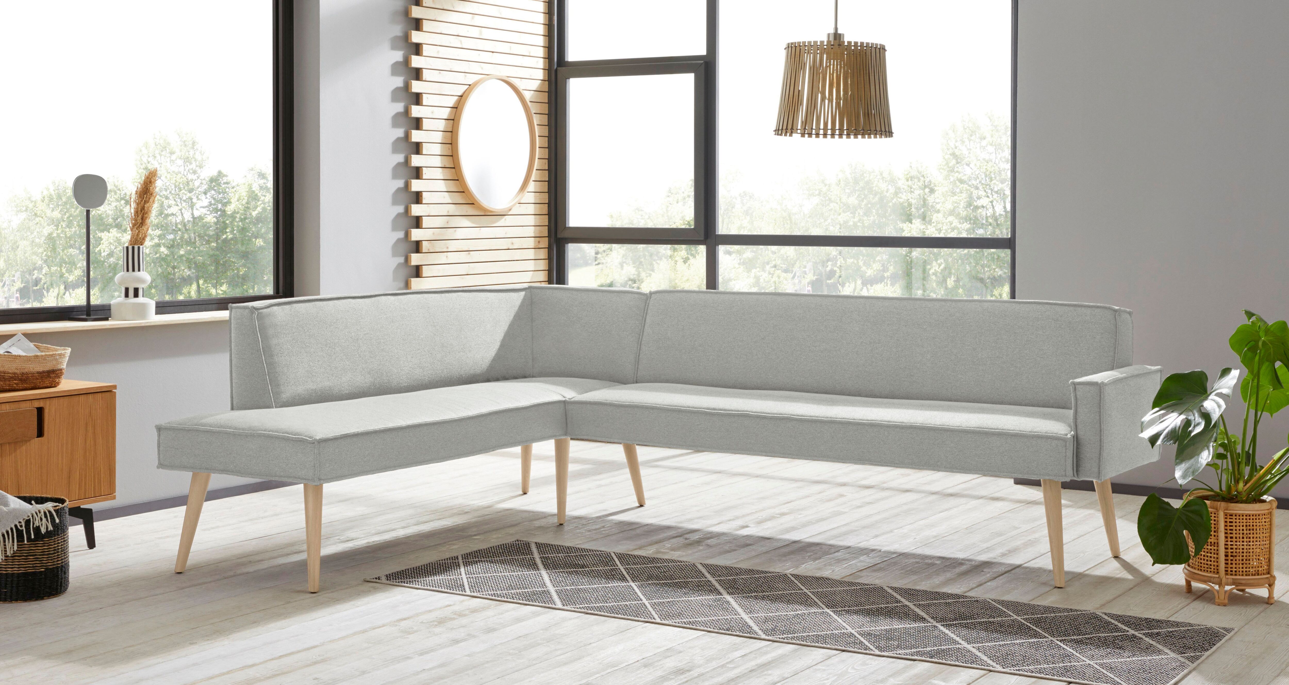 exxpo - sofa fashion Eckbank »Lungo«, Frei im Raum stellbar beige  Veloursstoff