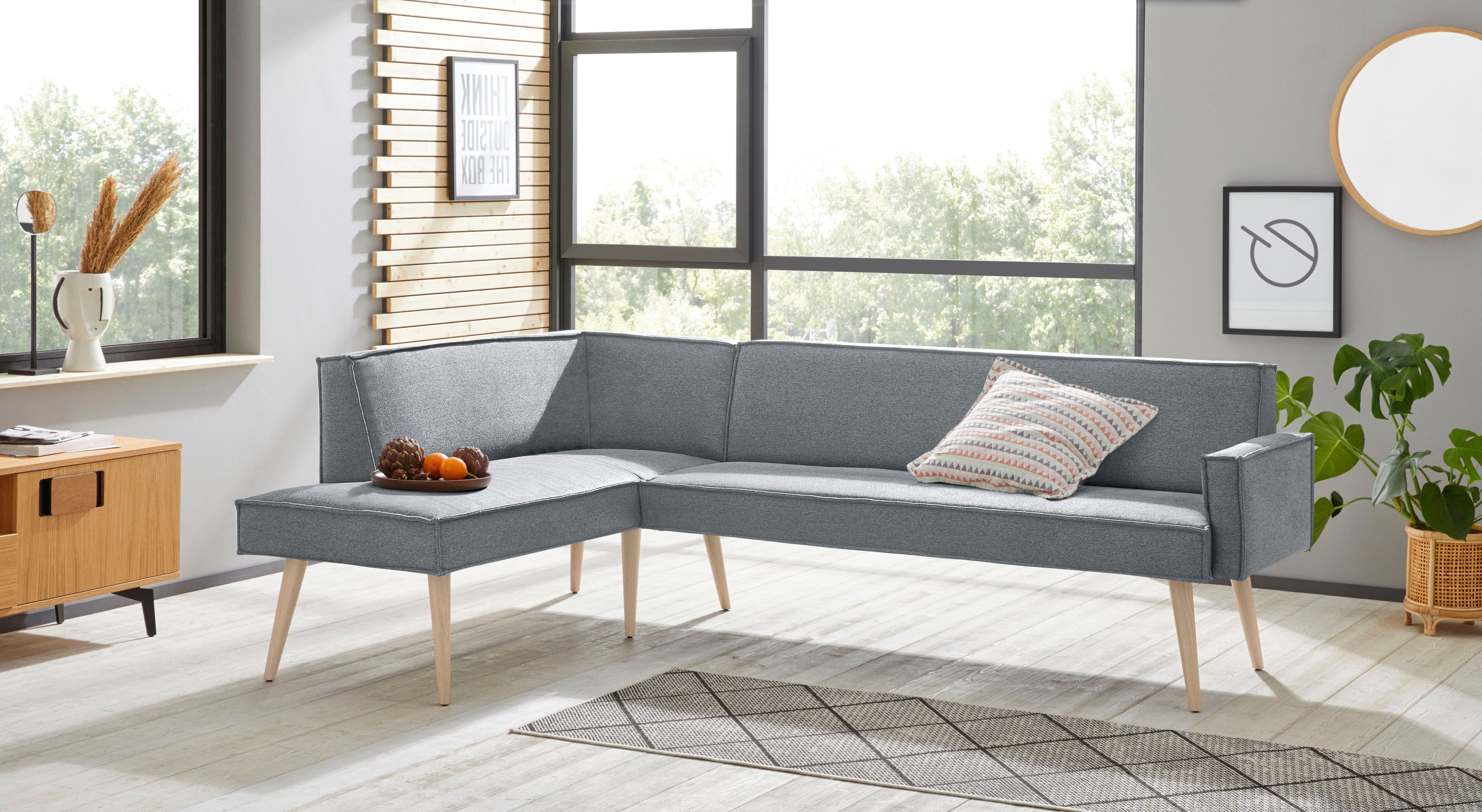 exxpo - sofa fashion Eckbank »Lungo«, Frei im Raum stellbar silberfarben  Webstoff