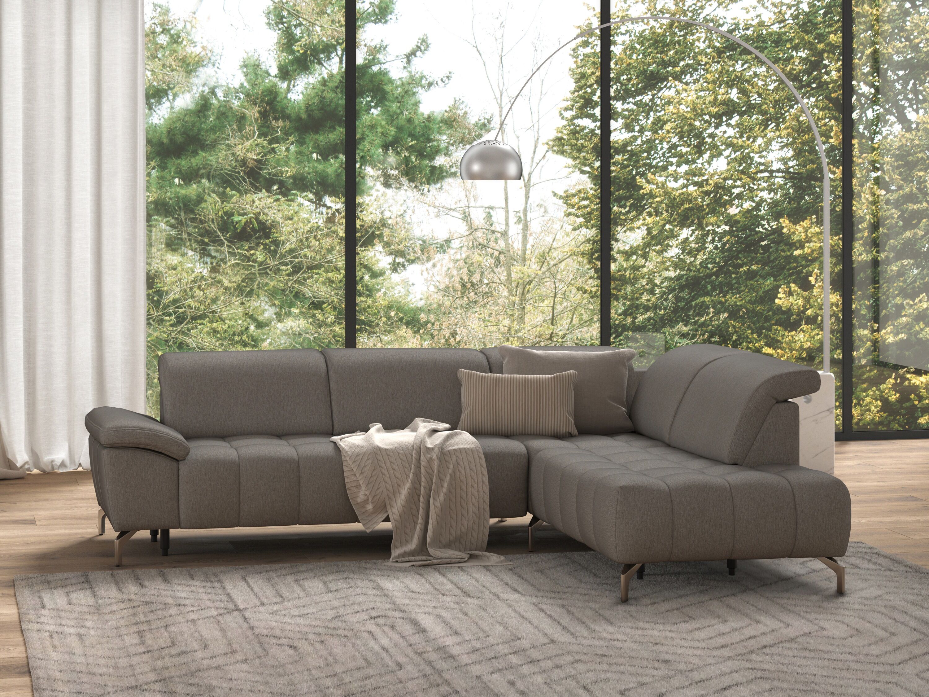 sit&more Ecksofa »Cool«, wahlweise mit Kopfteilverstellung und Vorziehsitz,... beige