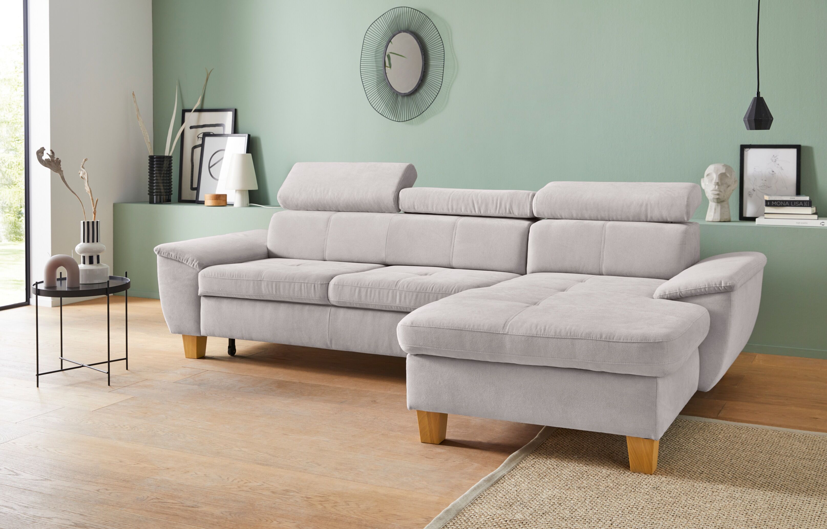 exxpo - sofa fashion Ecksofa, inklusive Kopfteilverstellung, wahlweise mit... silberfarben