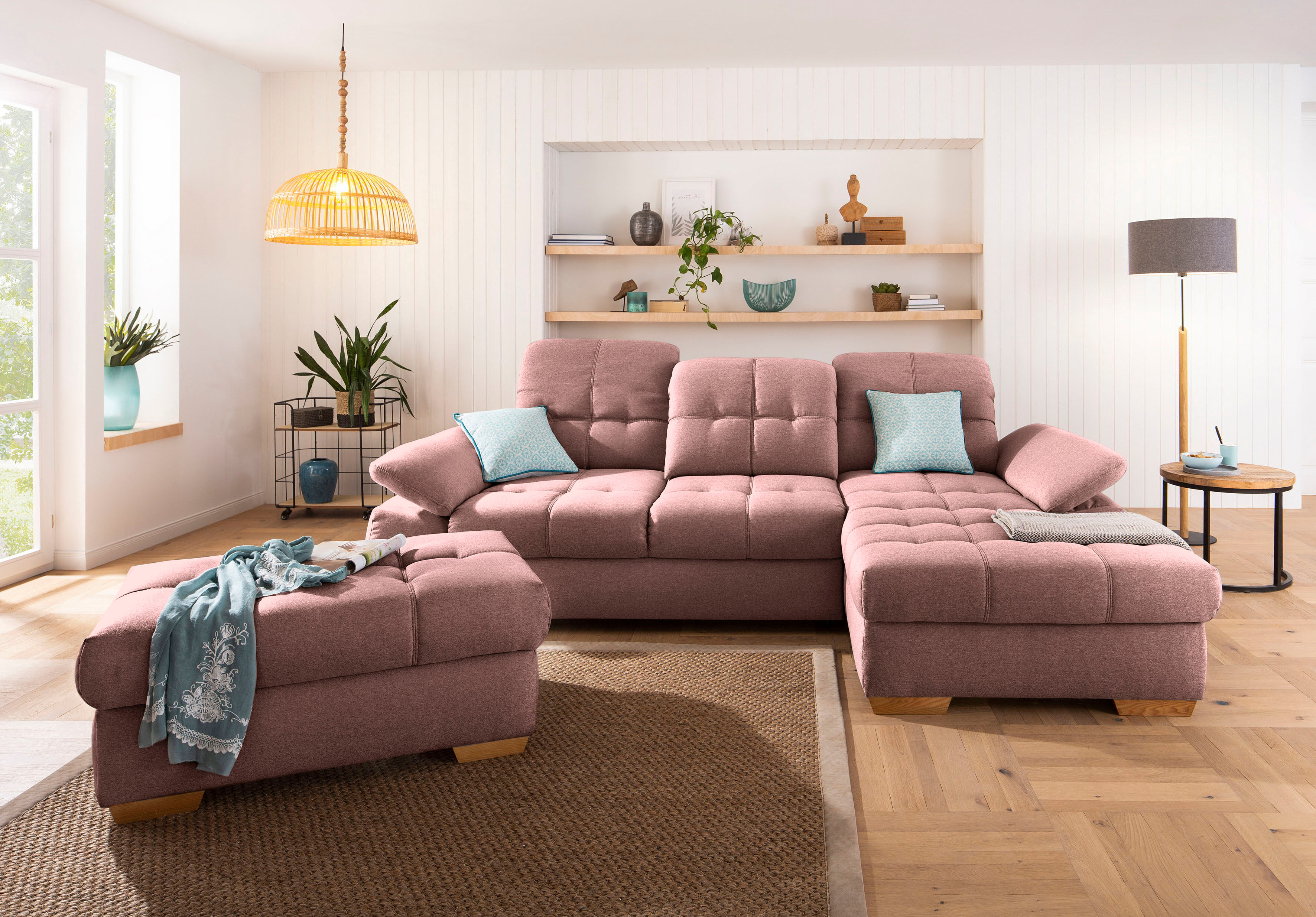 Home affaire Ecksofa »Lotus Home Luxus«, bis zu 140kg pro Sitzplatz... rosa