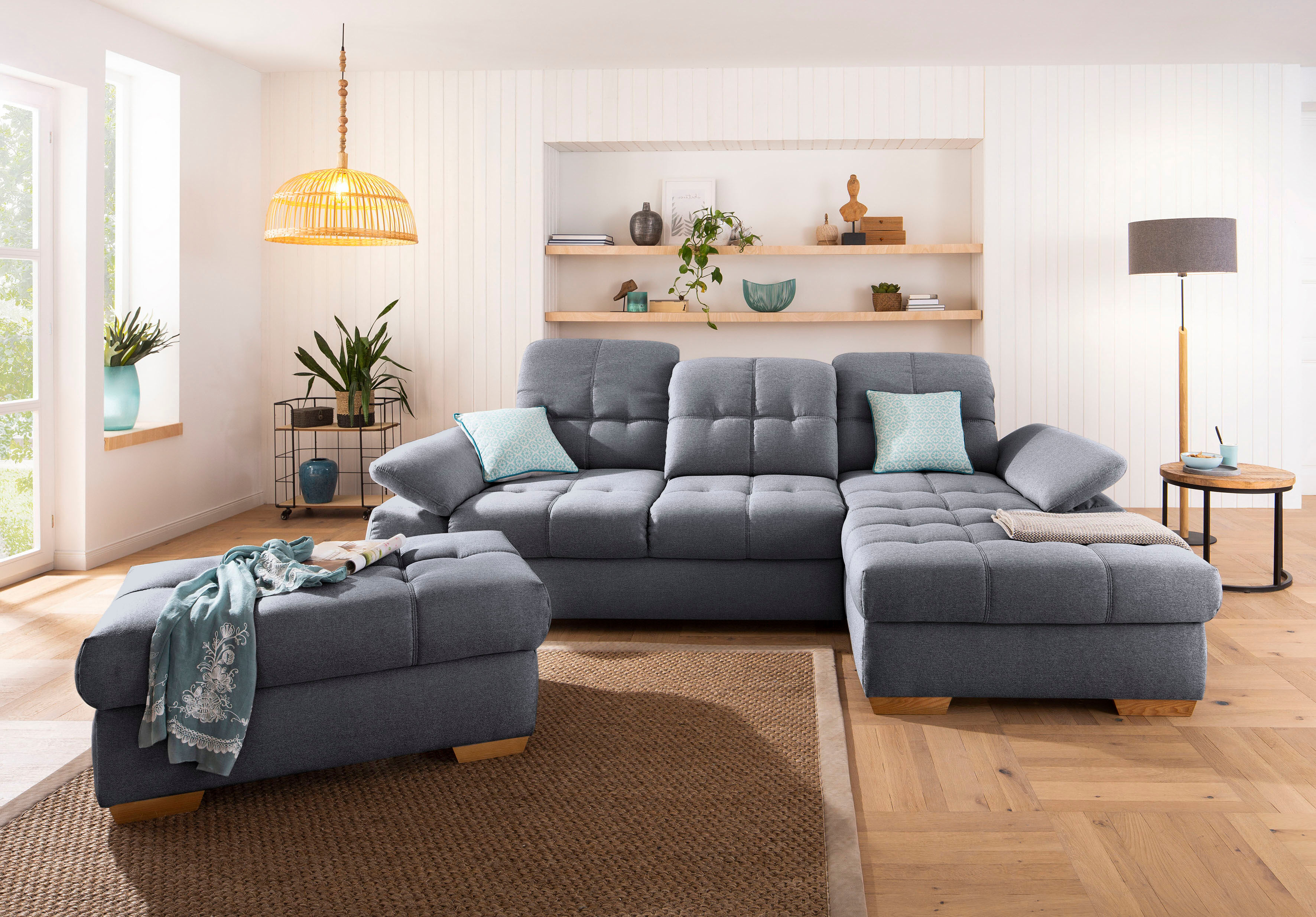 Home affaire Ecksofa »Lotus Home Luxus«, bis zu 140kg pro Sitzplatz... grau