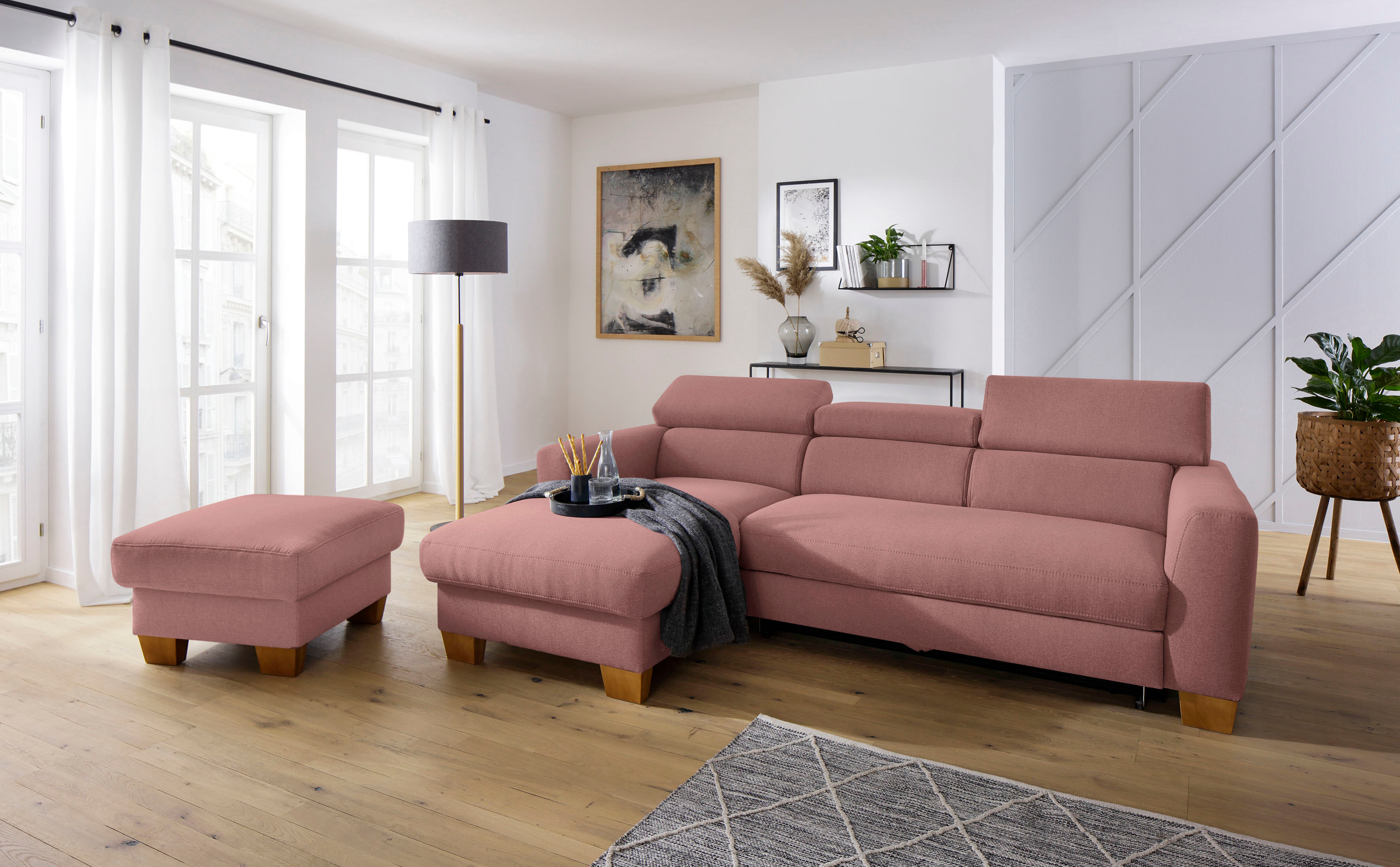 Home affaire Ecksofa »Steve Premium« rosa