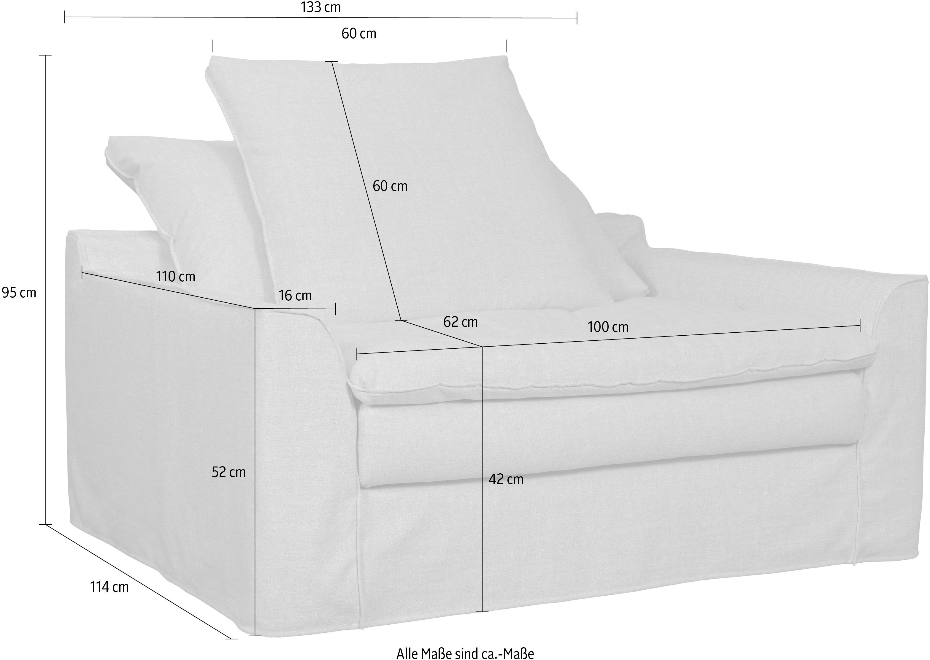 furninova XXL-Sessel »Sake«, inklusive 2 Kissen, abnehmbarer und waschbarer... grau