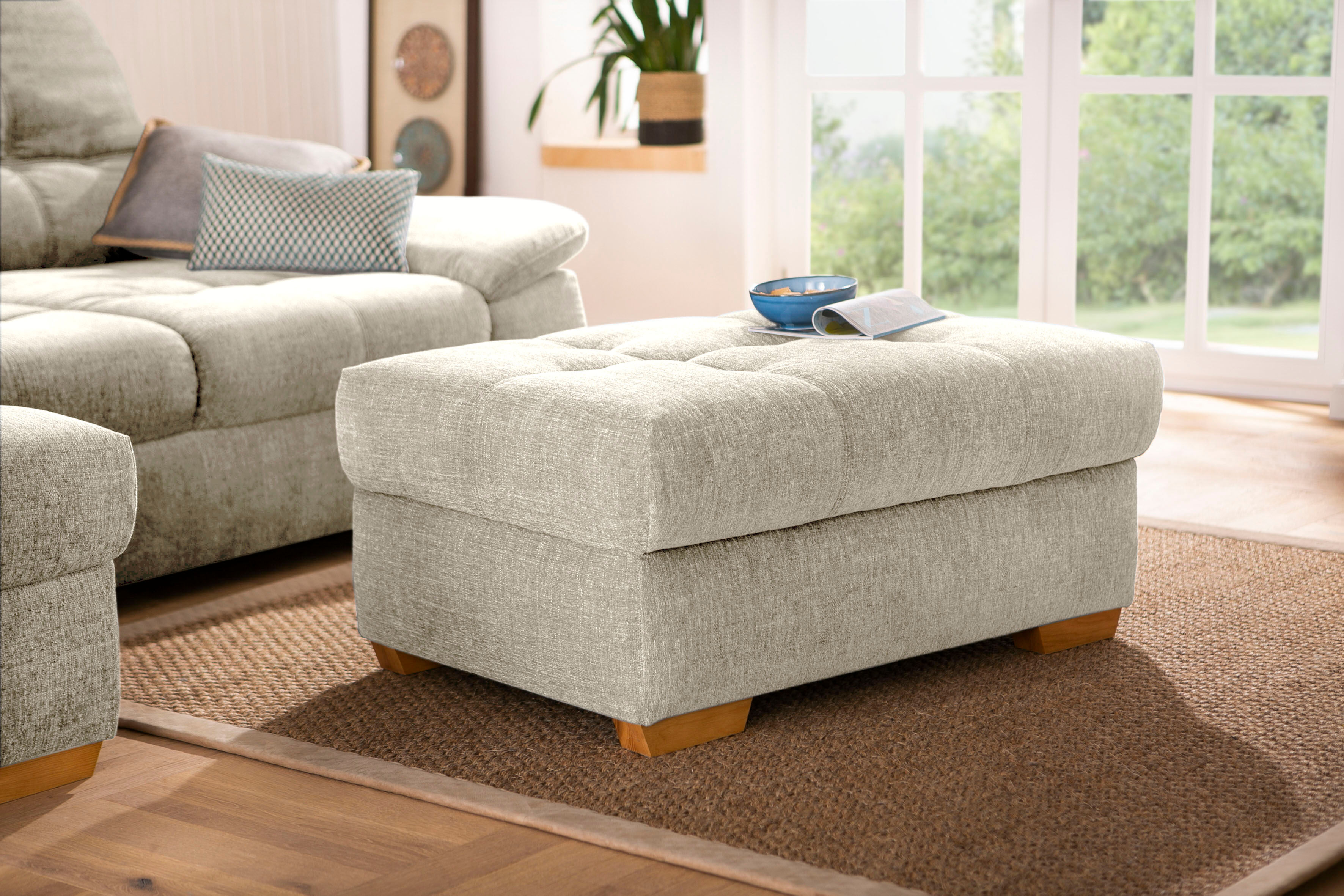 Home affaire Hockerbank »Lotus Home«, passend zu "Lotus Home", wahlweise mit... beige