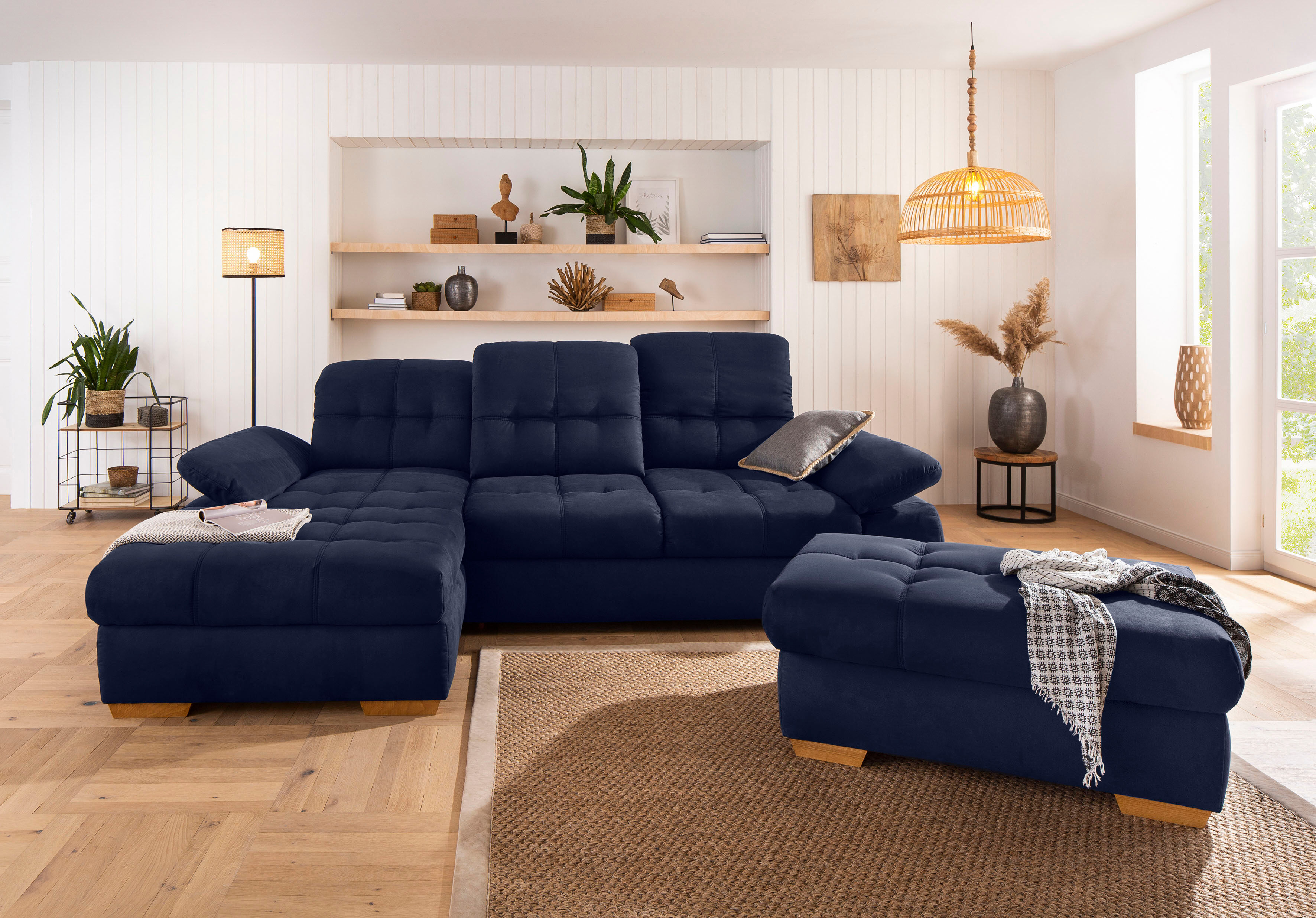 Home affaire Ecksofa »Lotus Home Luxus«, bis zu 140kg pro Sitzplatz... blau