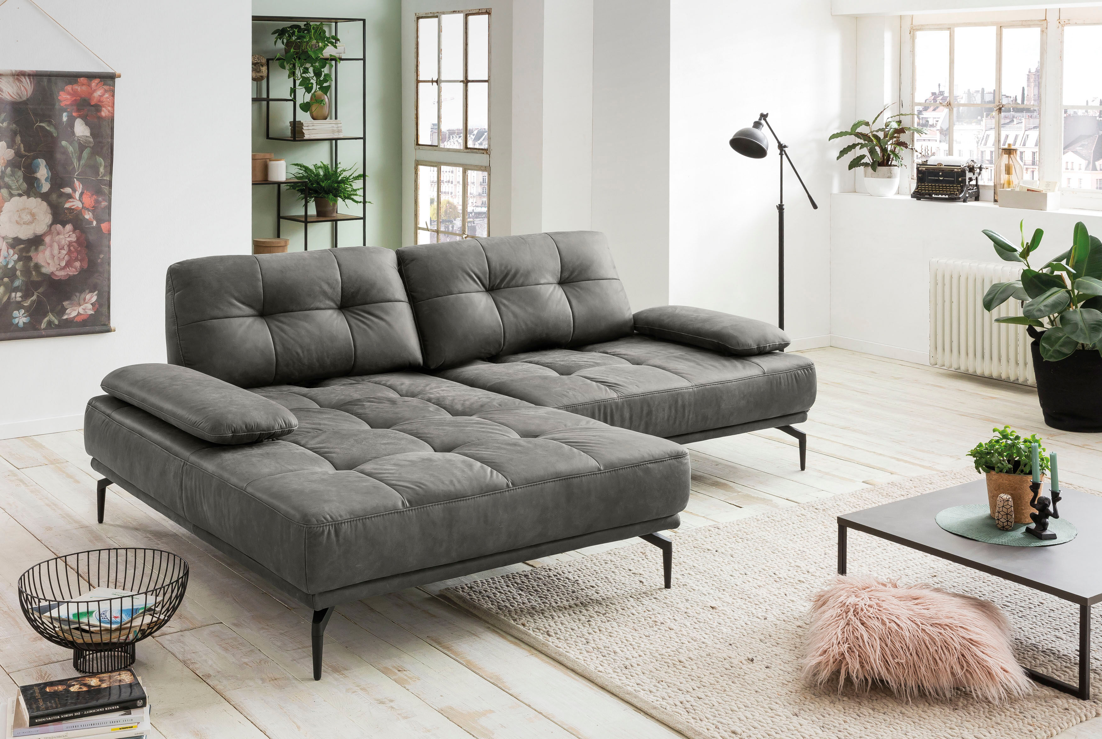 exxpo - sofa fashion Ecksofa, Inklusive Sitztiefenverstellung,... blau