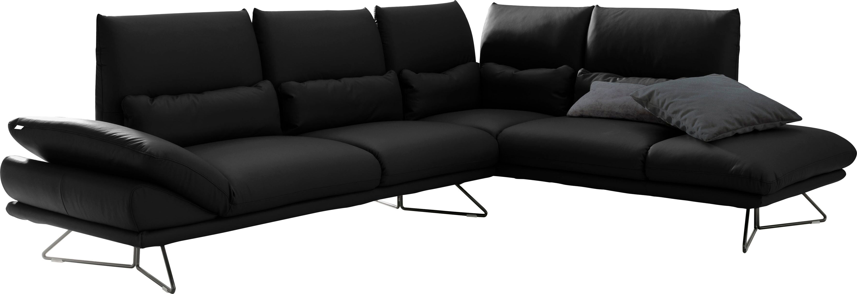 designwerk Ecksofa »Constellation«, in schwebender Optik, Ottomane links oder... schwarz