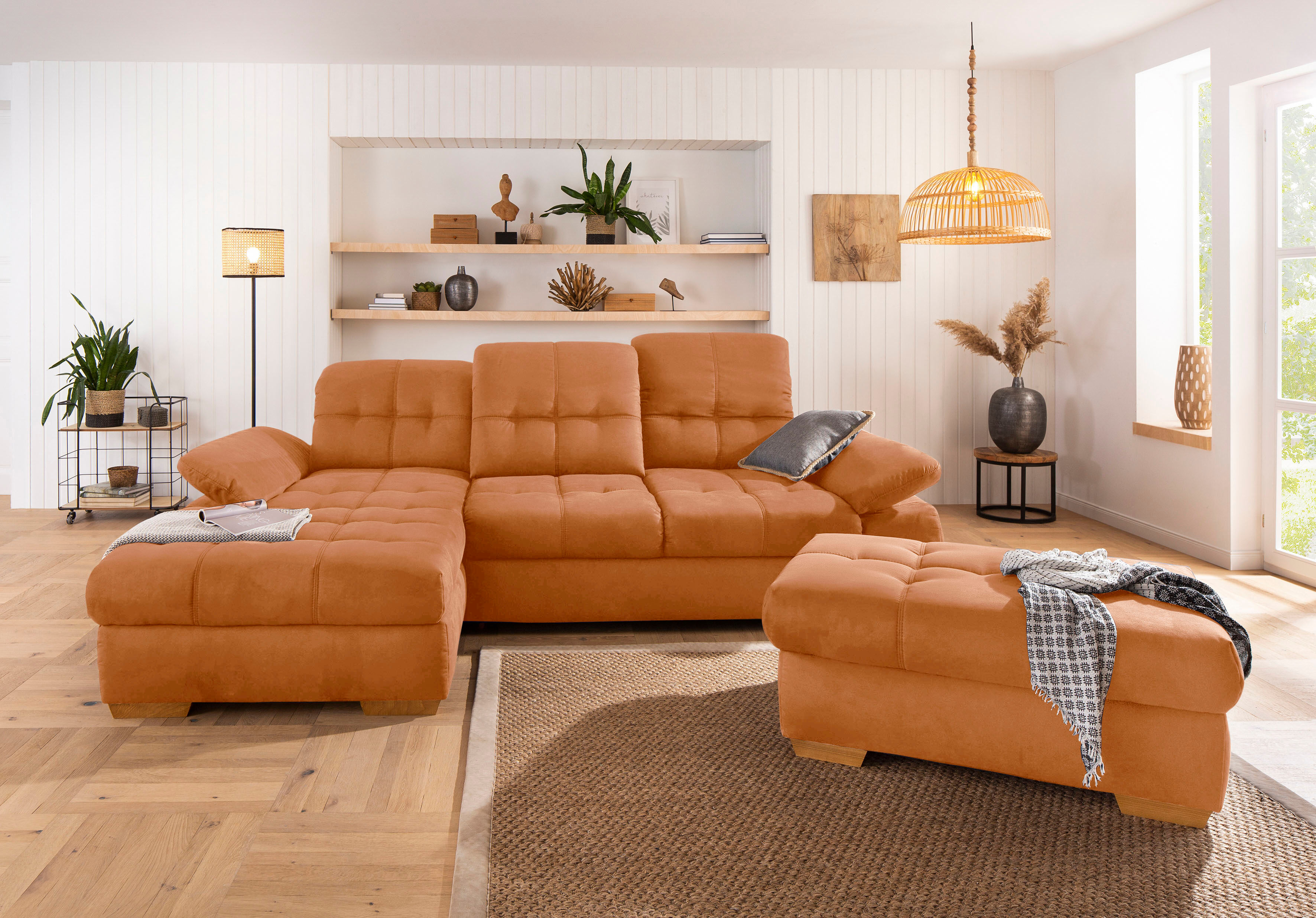 Home affaire Ecksofa »Lotus Home«, incl. Sitztiefenverstellung, wahlweise mit... braun