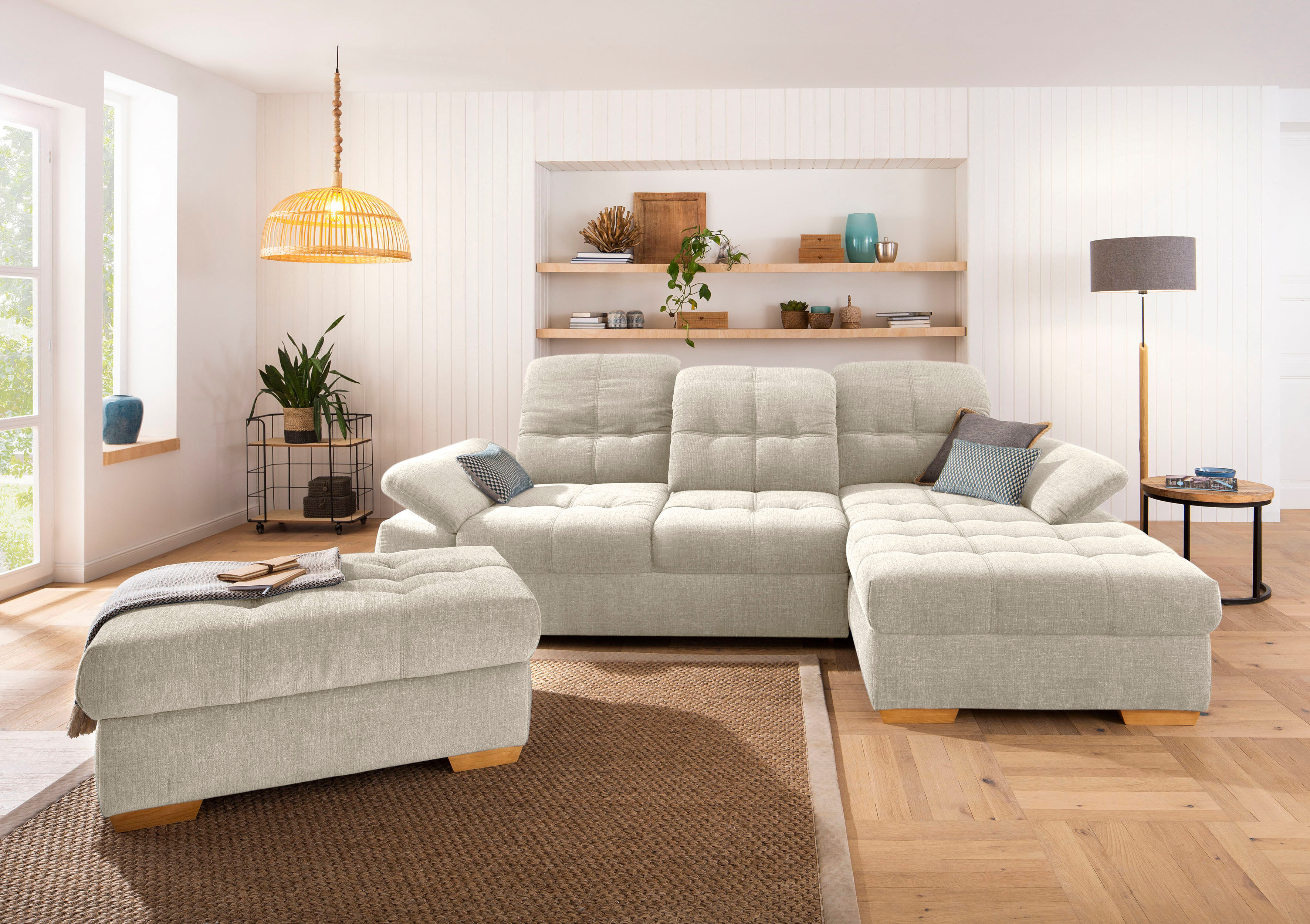 Home affaire Ecksofa »Lotus Home«, incl. Sitztiefenverstellung, wahlweise mit... beige