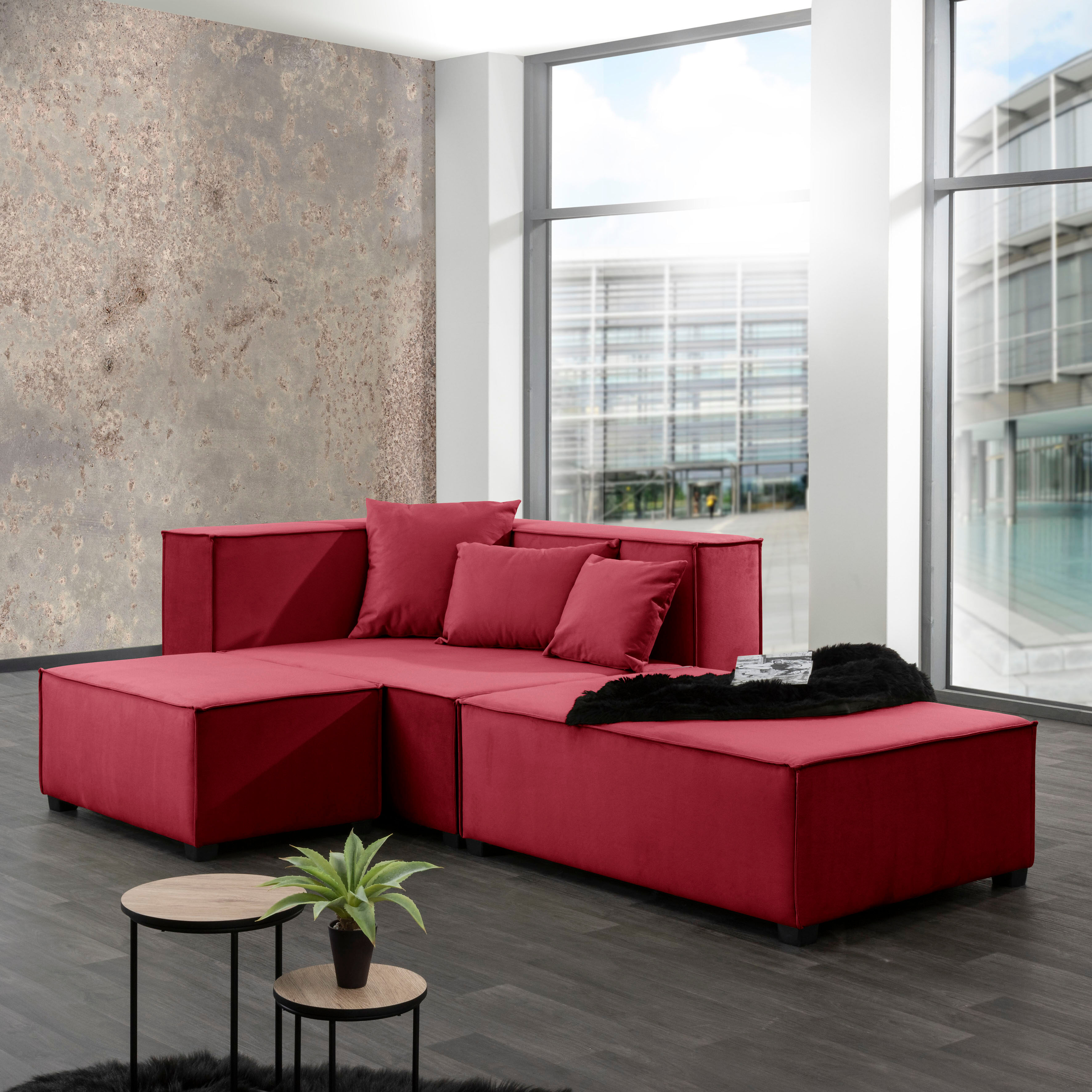 Max Winzer® Wohnlandschaft »MOVE«, (Set), Sofa-Set 08 aus 5 Sitz-Elementen,... rot