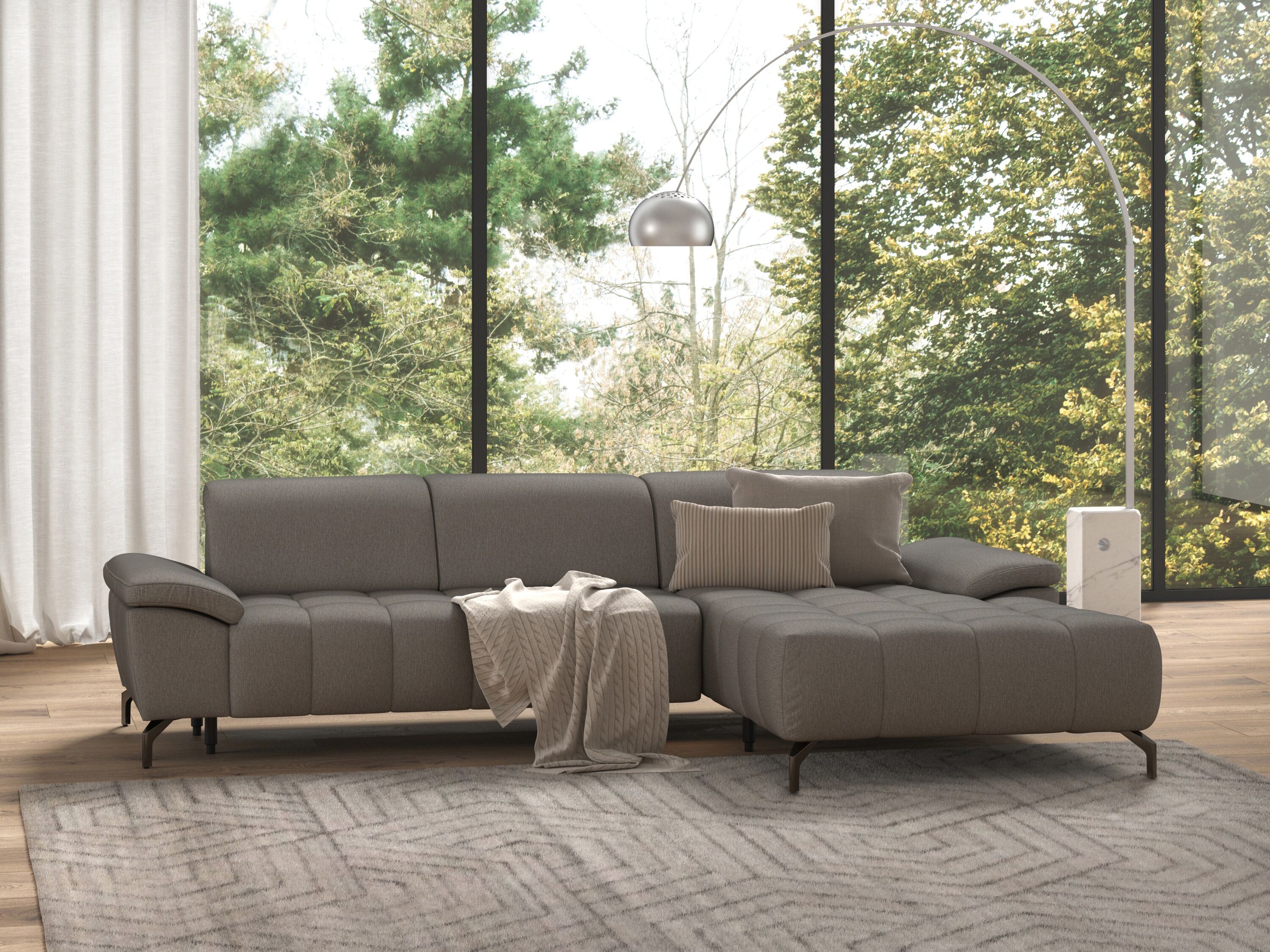 sit&more Ecksofa »Cool«, wahlweise mit Kopfteilverstellung und Vorziehsitz,... beige