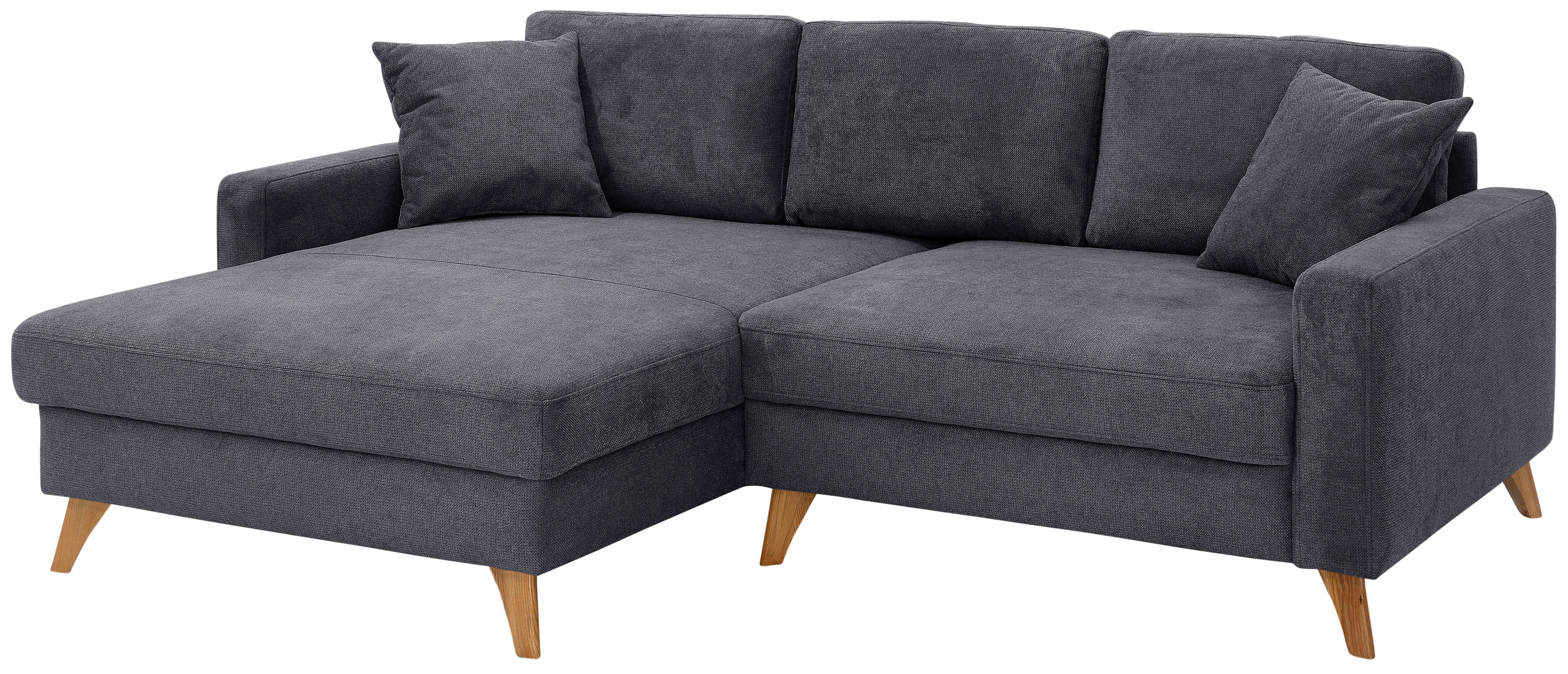 Home affaire Ecksofa »Stanza«, incl. 2 Zierkissen, moderne Holzfüsse schwarz