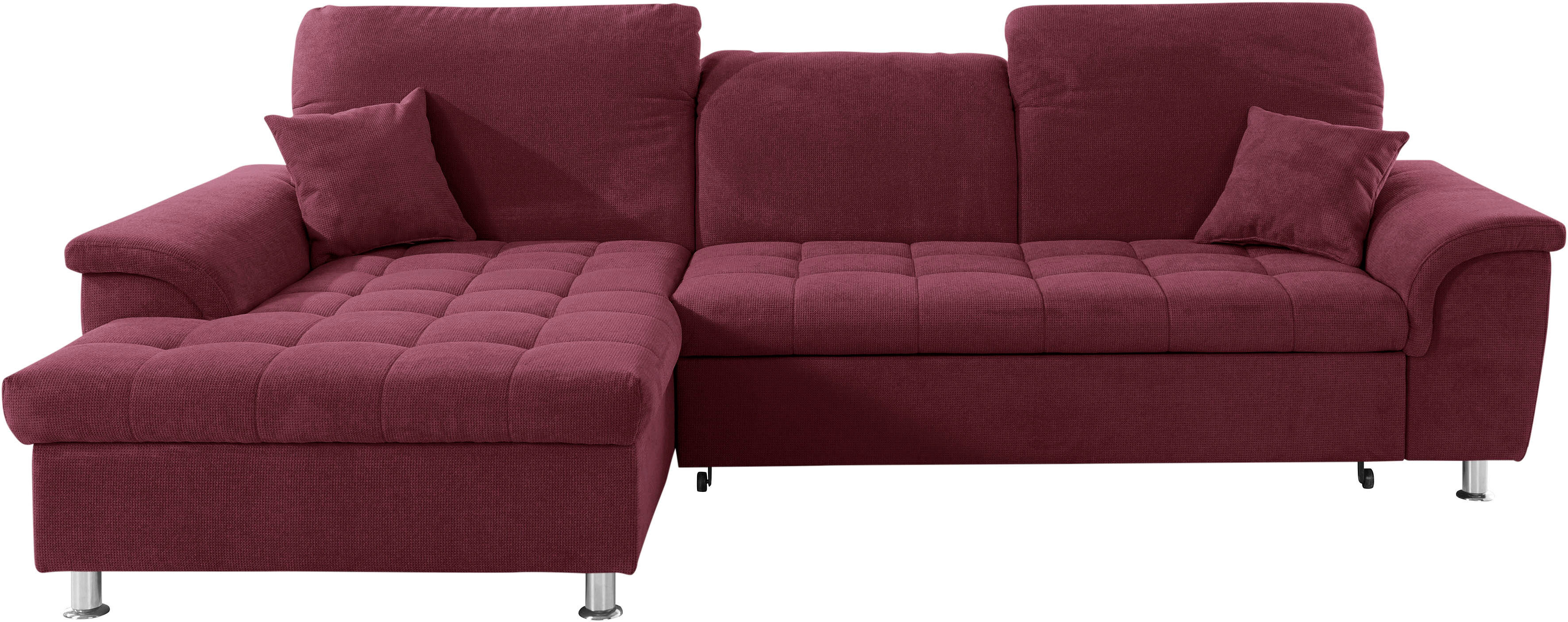 DOMO collection Ecksofa »Franzi«, wahlweise mit Kopfteilverstellung (dann... lila