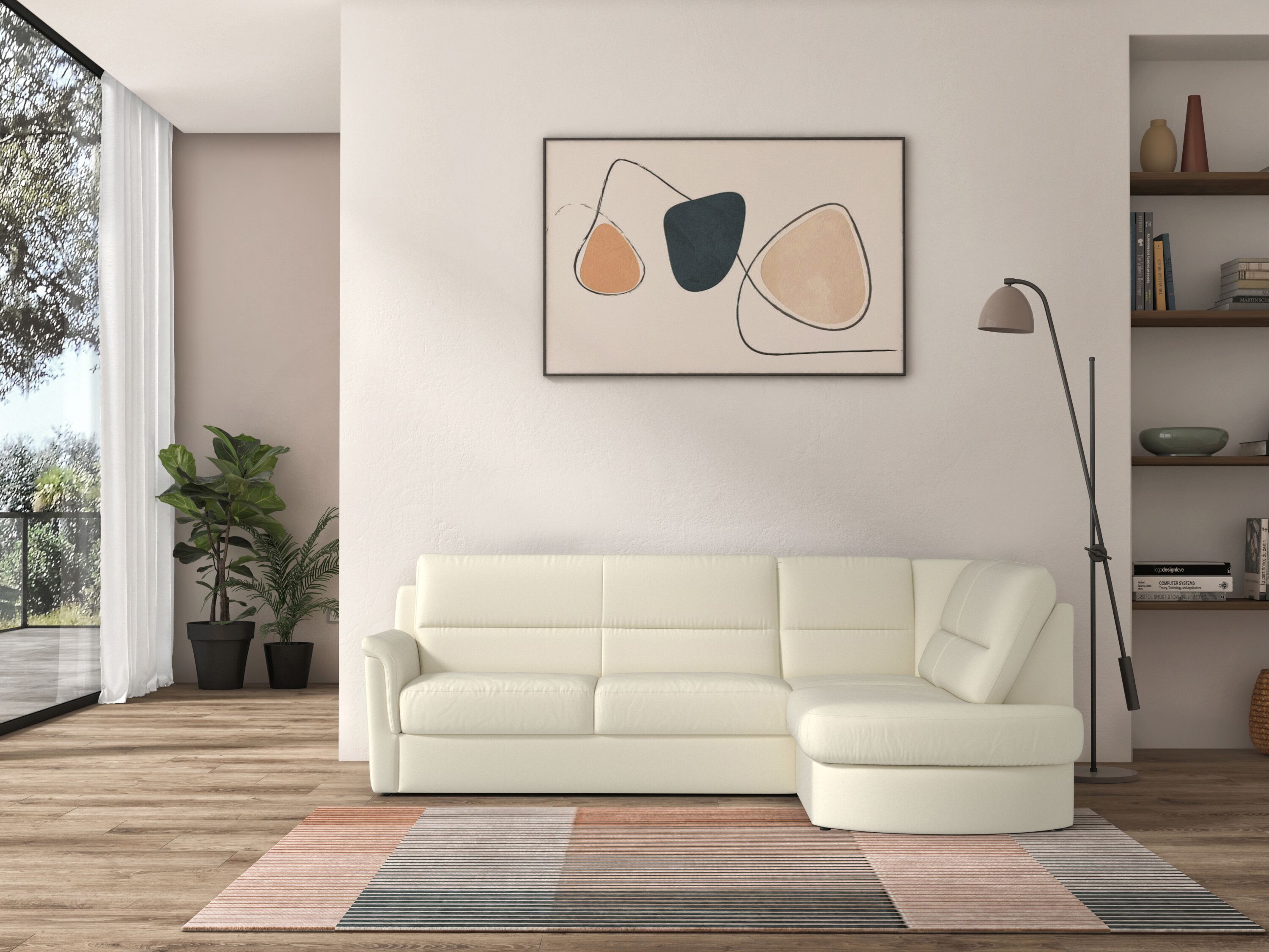 sit&more Ecksofa »Panini«, wahlweise mit Vorziehsitz und Bettkasten beige