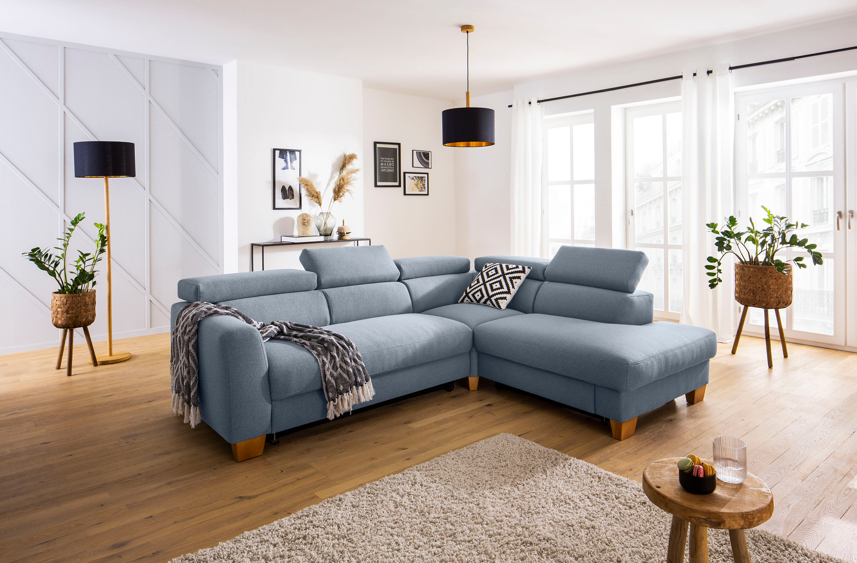 Home affaire Ecksofa »Steve Premium« blau