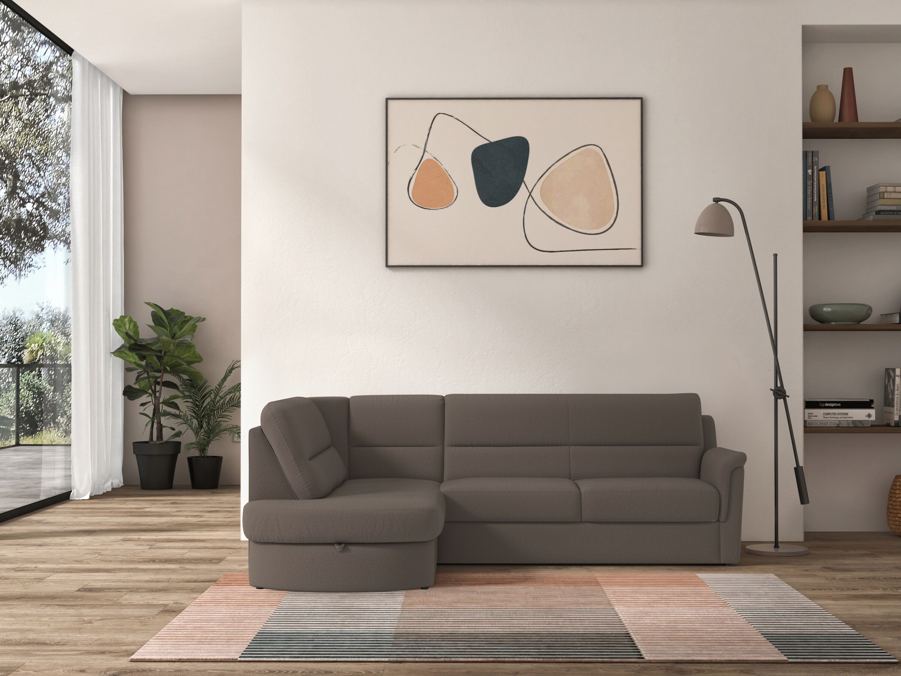 sit&more Ecksofa »Panini«, wahlweise mit Bettfunktion und Bettkasten grau