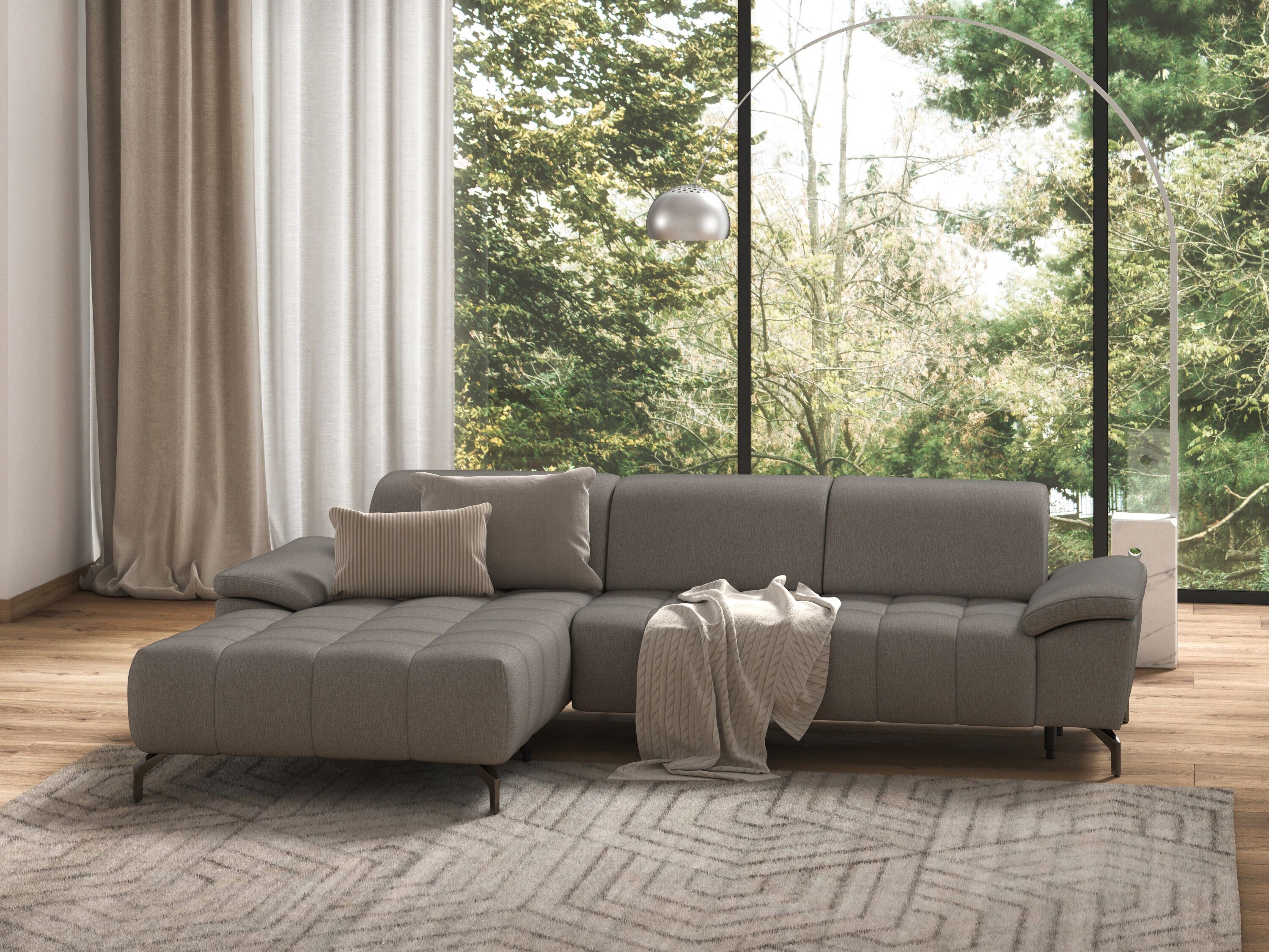 sit&more Ecksofa »Cool«, wahlweise mit Kopfteilverstellung und Vorziehsitz,... beige