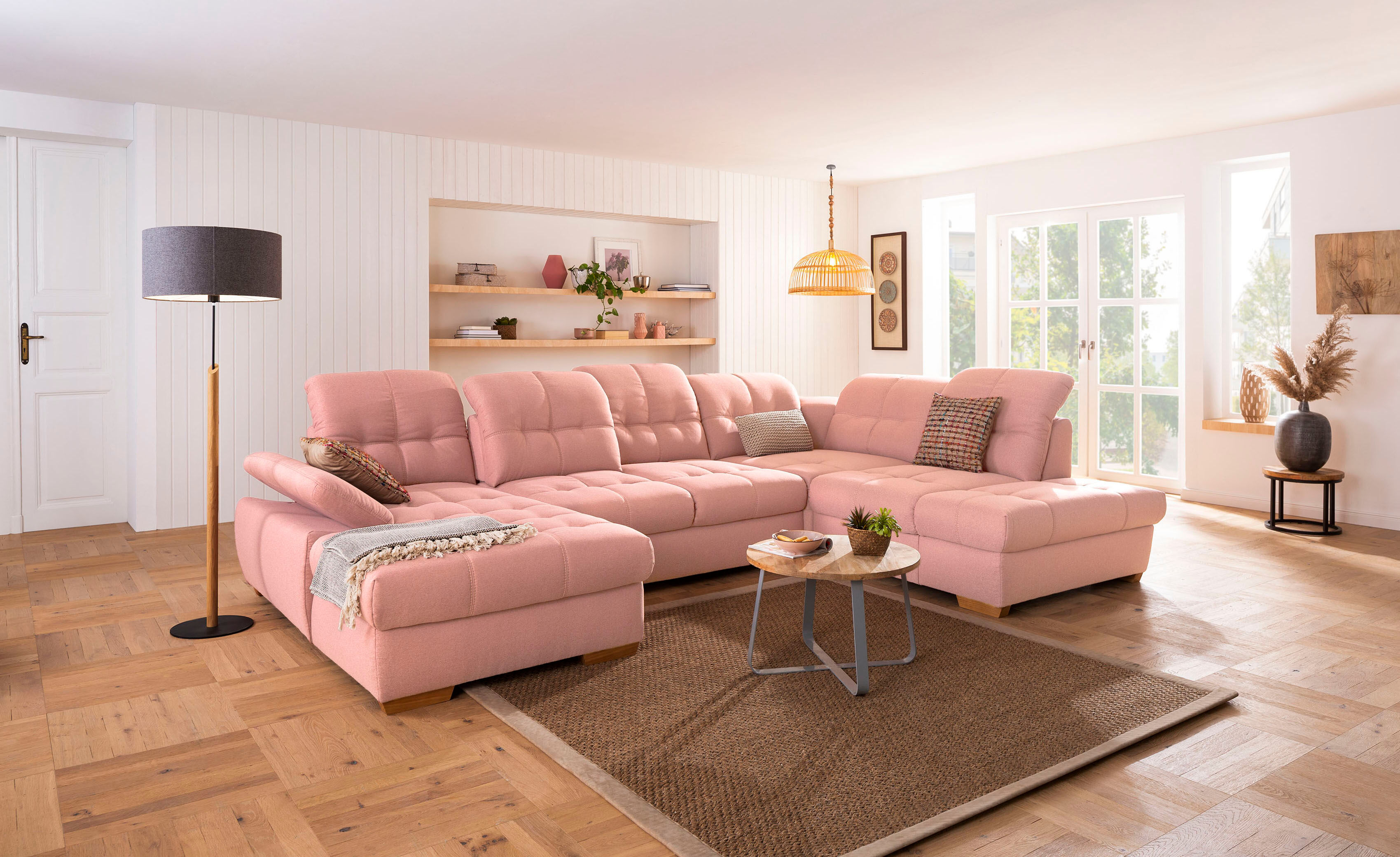 Home affaire Wohnlandschaft »Lotus Home«, incl. Sitztiefenverstellung,... rosa