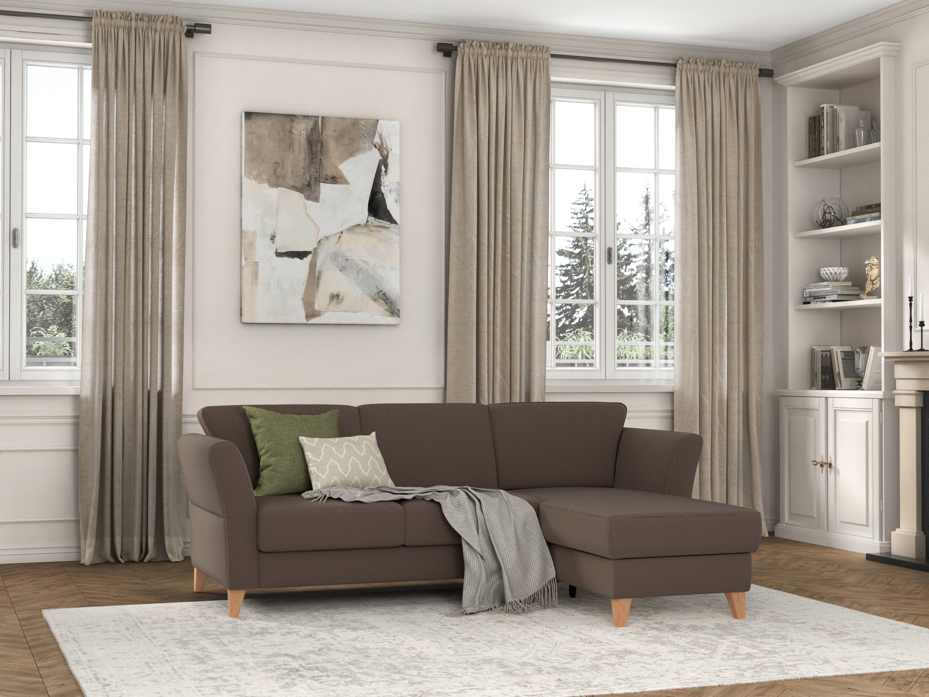 sit&more Ecksofa »Visby«, Wahlweise mit Bettfunktion und Bettkasten, frei im... grau