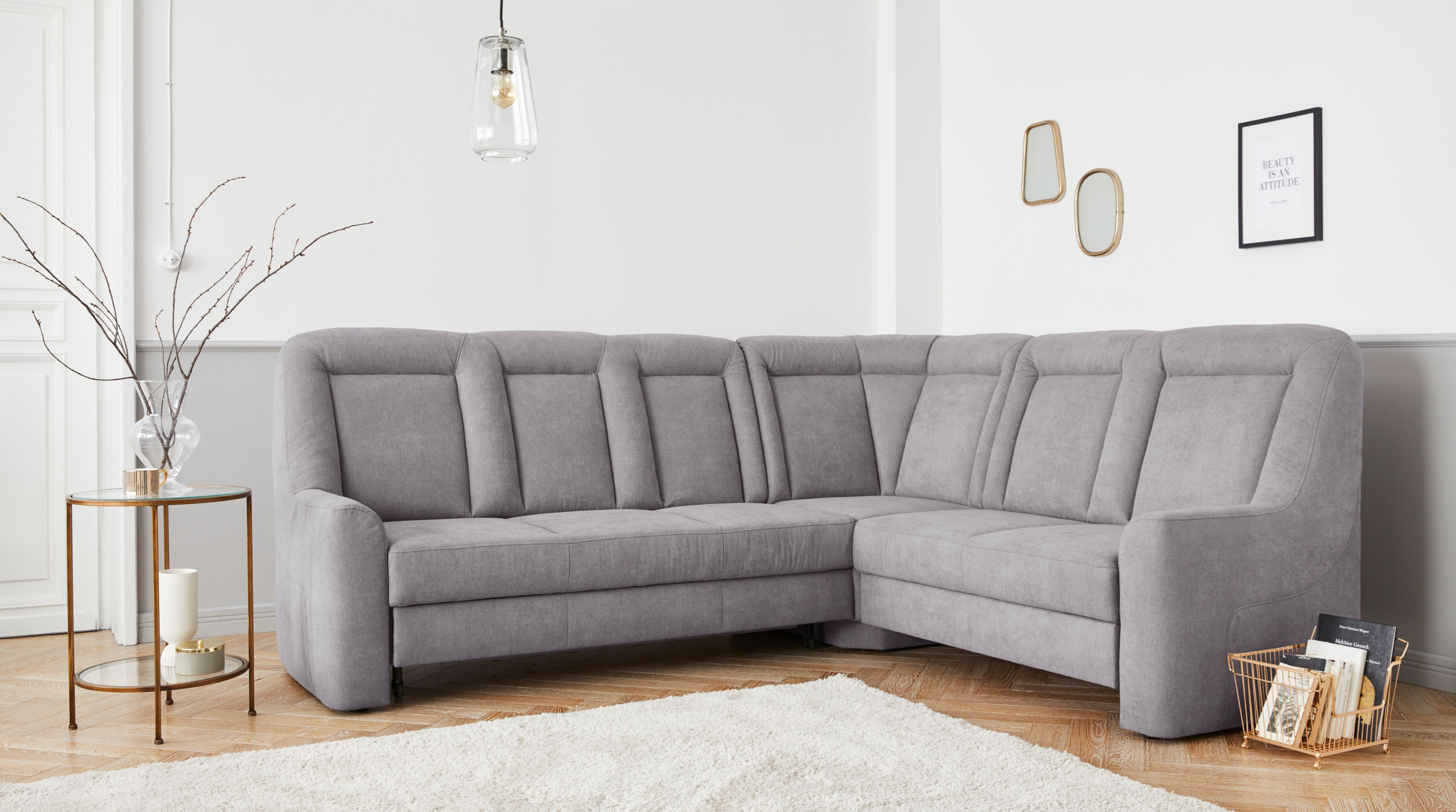 sit&more Ecksofa »Melissa«, klassisches Polsterprogramm, wahlweise mit... grau