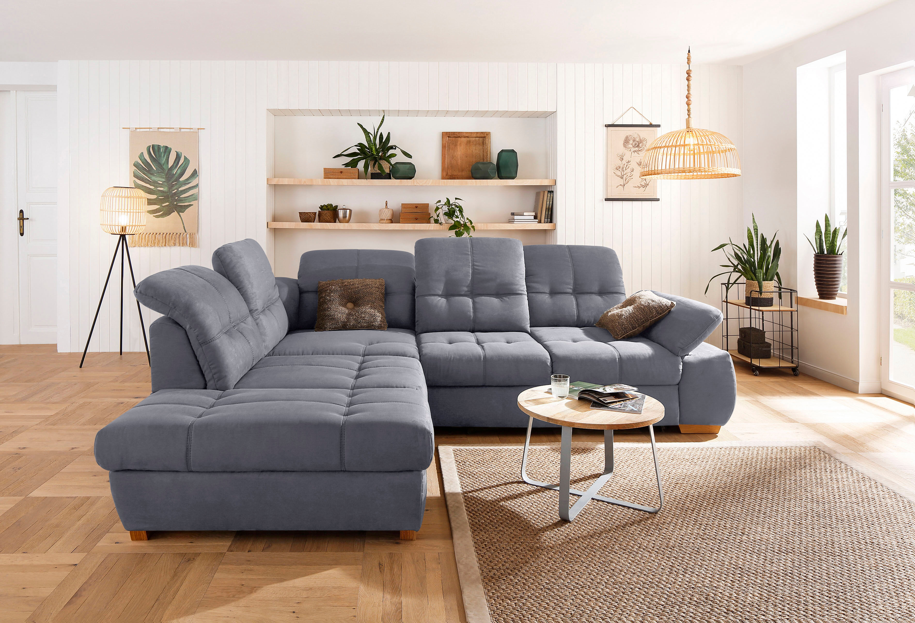 Home affaire Ecksofa »Lotus Home«, incl. Sitztiefenverstellung, wahlweise mit... grau