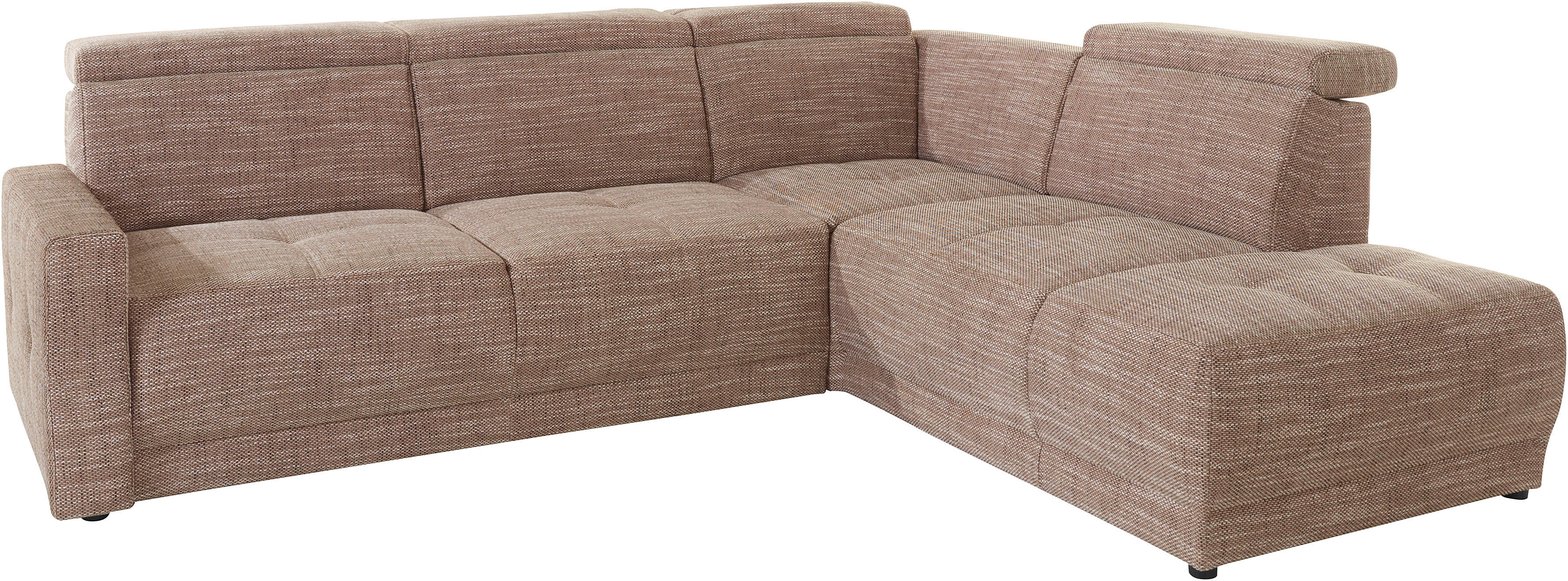 DOMO collection Ecksofa »Beira«, wahlweise mit Kopfteilverstellung braun