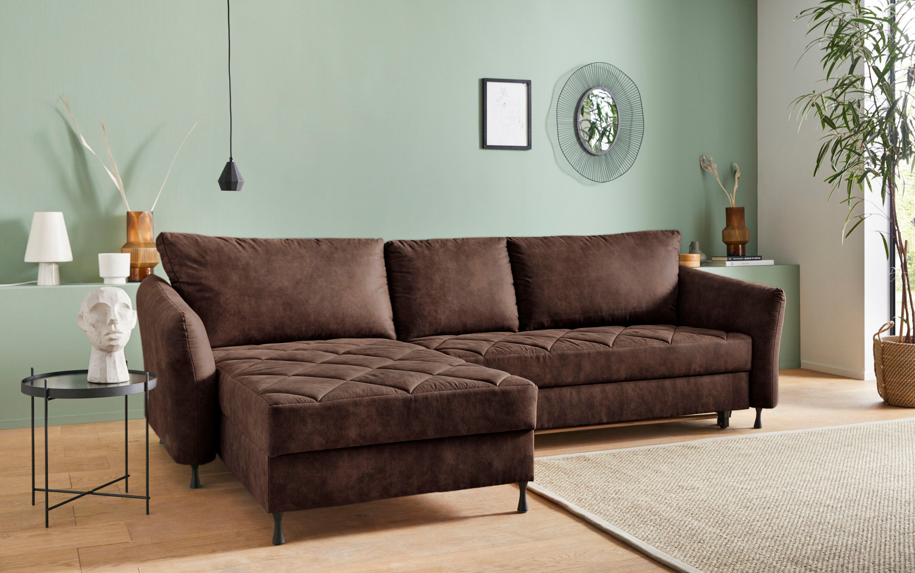 exxpo - sofa fashion Ecksofa, Steppung im Sitzbereich, Wahlweise mit... braun