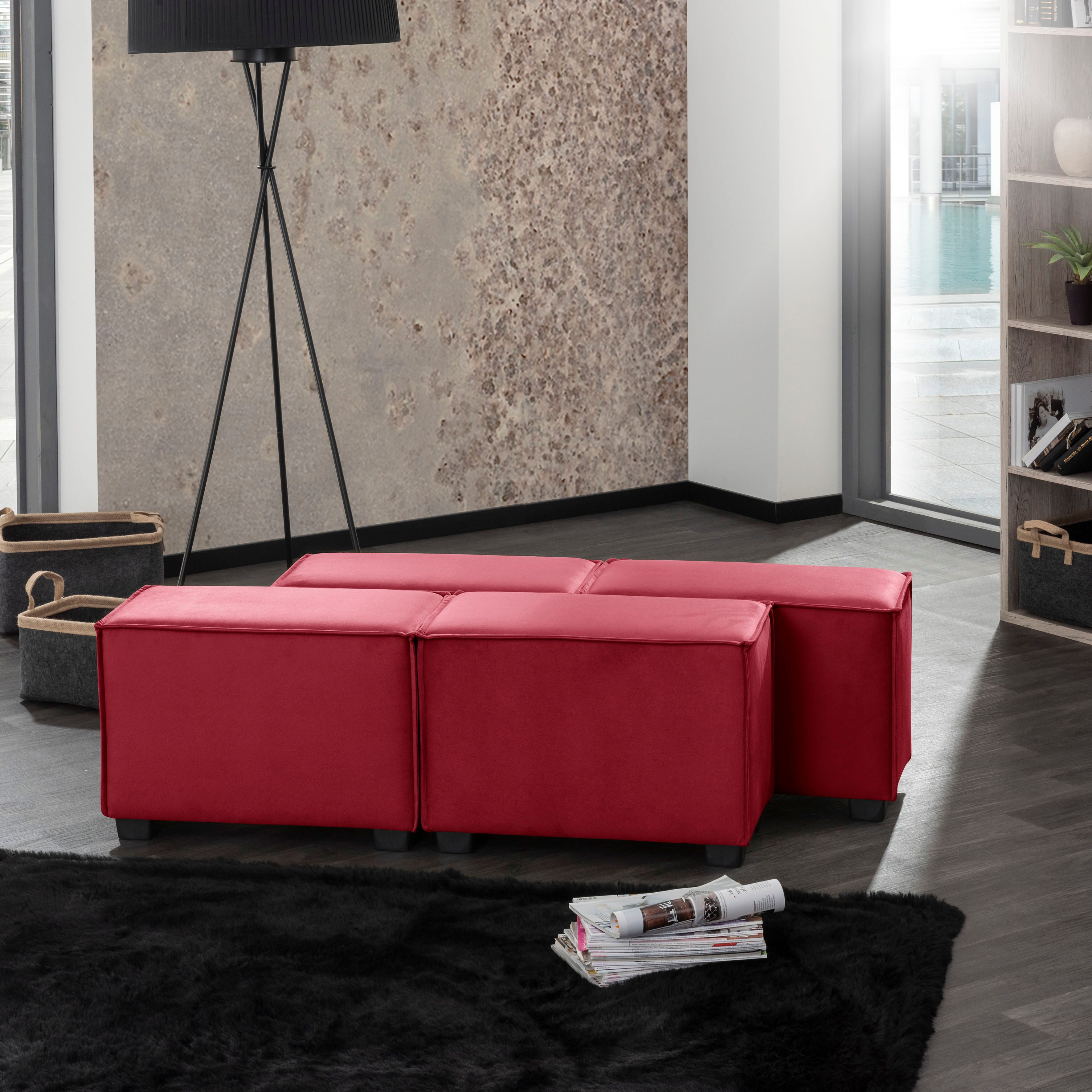 Max Winzer® Wohnlandschaft »MOVE«, (Set), Sofa-Set 12 rot