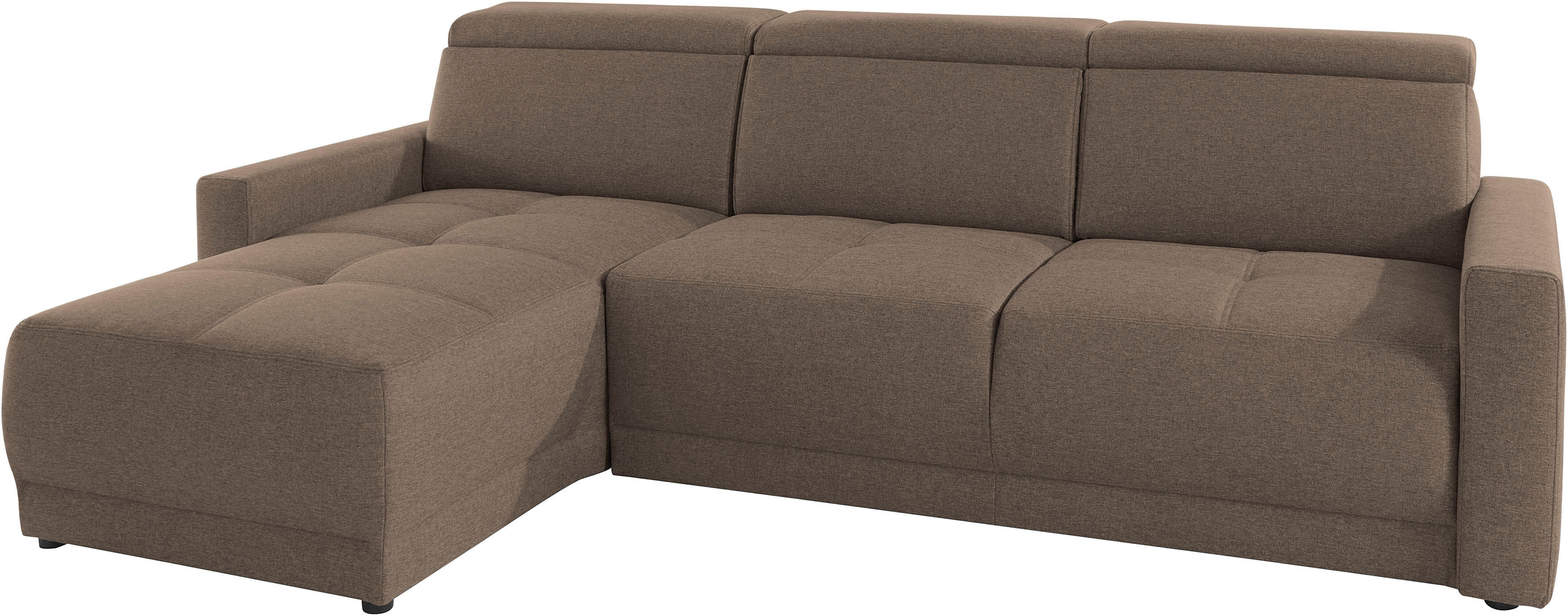 DOMO collection Ecksofa »Beira«, wahlweise mit Kopfteilverstellung, frei im... braun