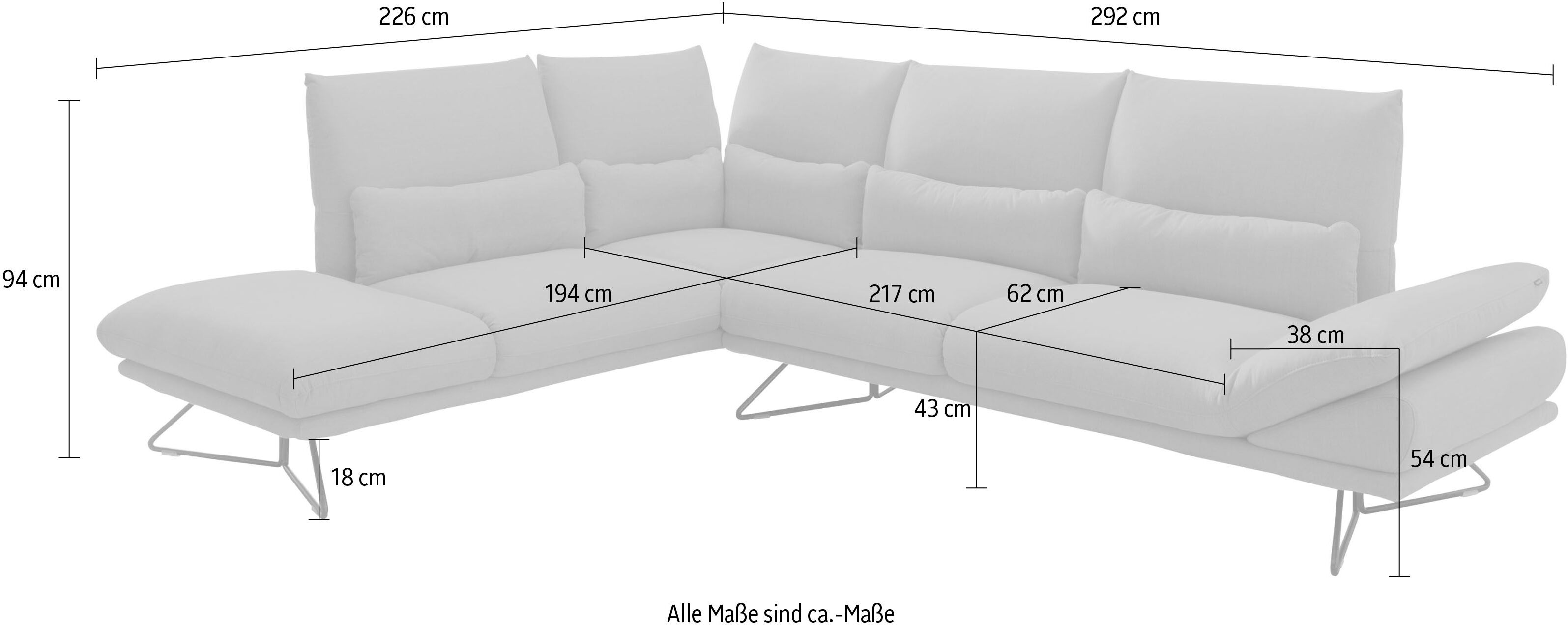 designwerk Ecksofa »Constellation«, in schwebender Optik, Ottomane links oder... schwarz