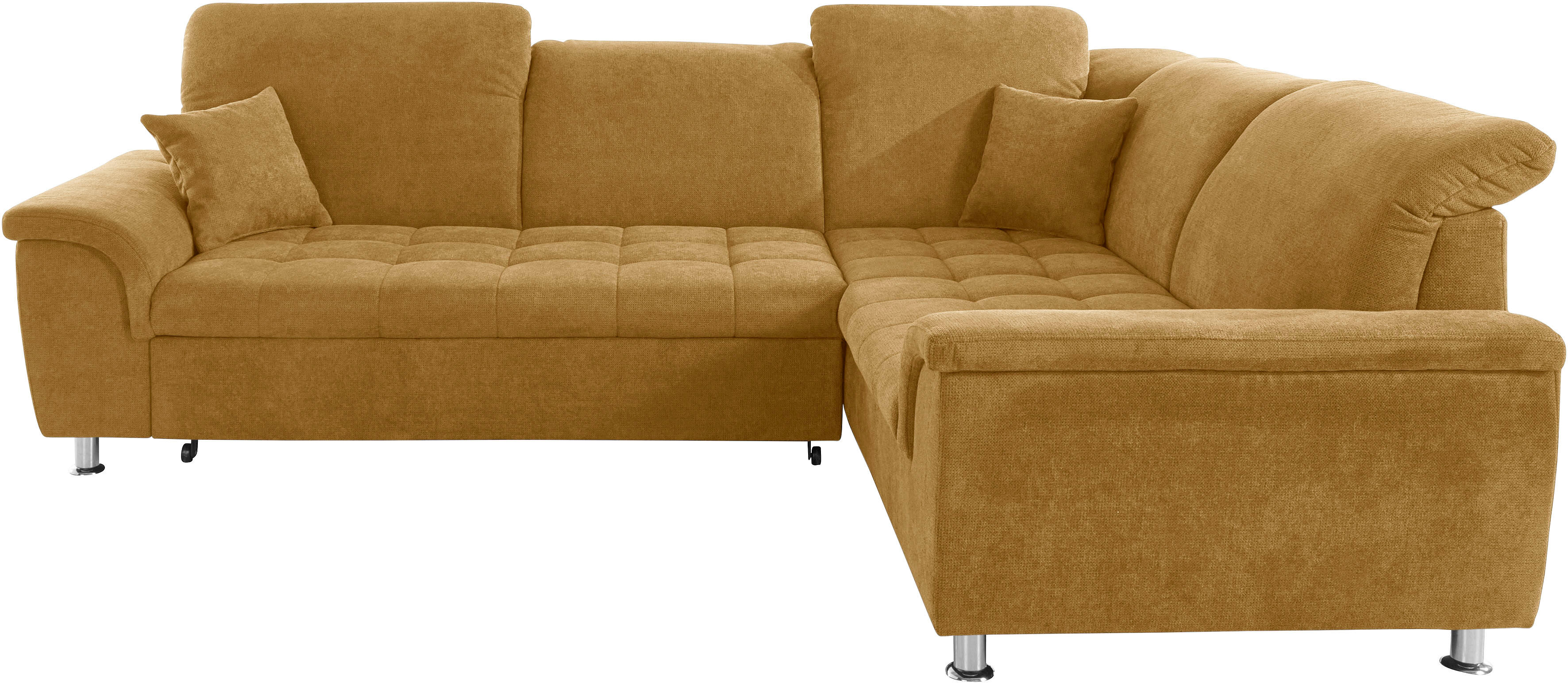 DOMO collection Ecksofa »Franzi«, wahlweise mit Kopfteilverstellung (dann... gelb