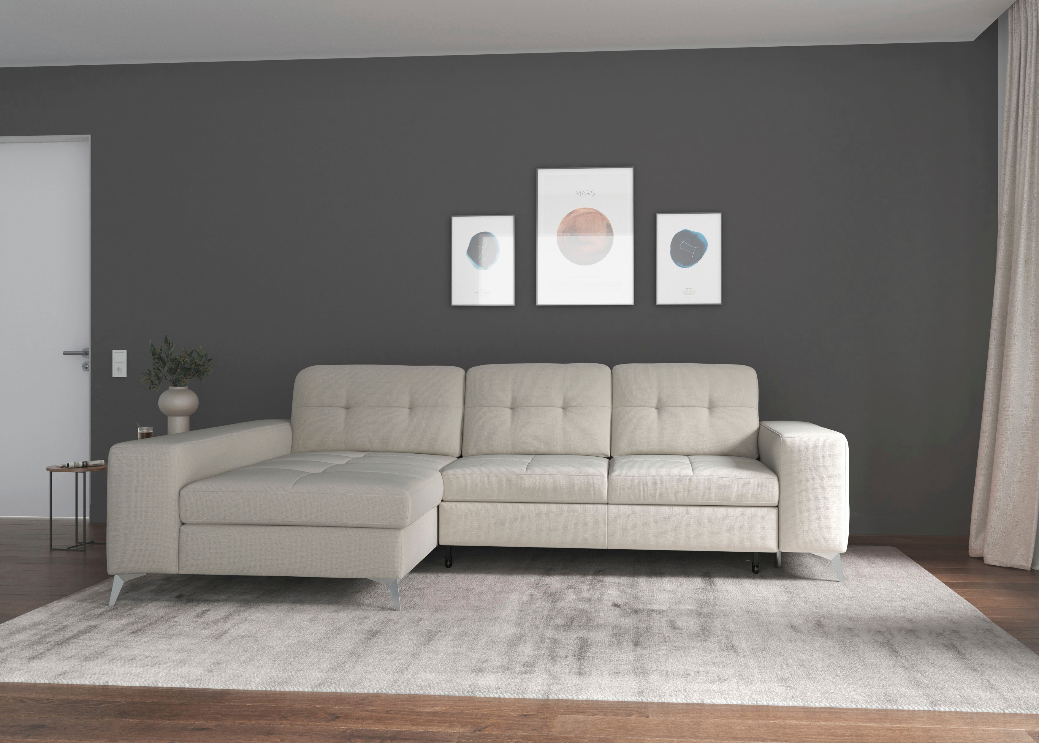 sit&more Ecksofa »Balvieni«, inklusive Sitztiefenverstellung und Federkern,... beige