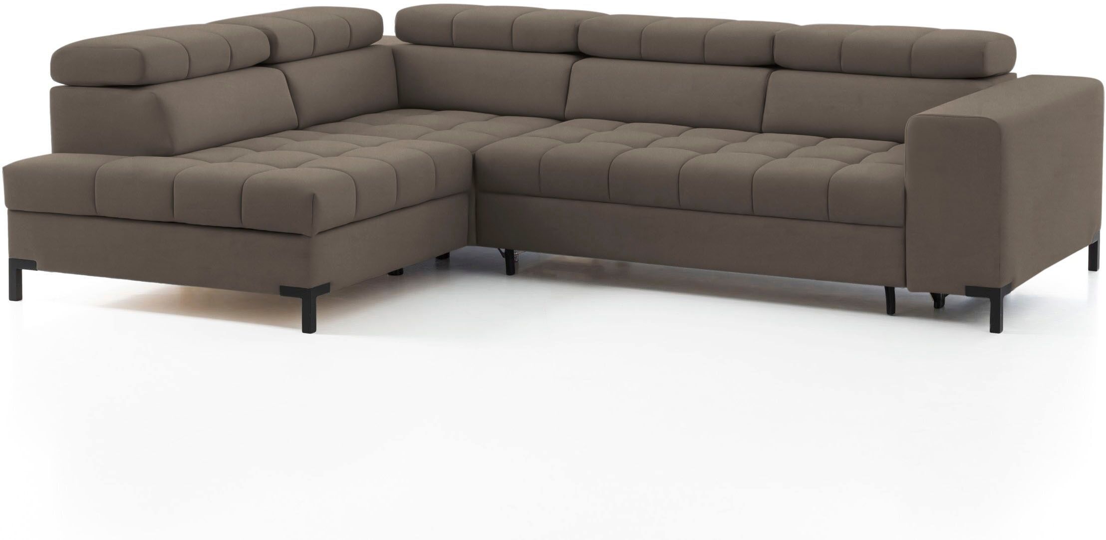 exxpo - sofa fashion Ecksofa, Steppung im Sitzbereich, Wahlweise mit... grau