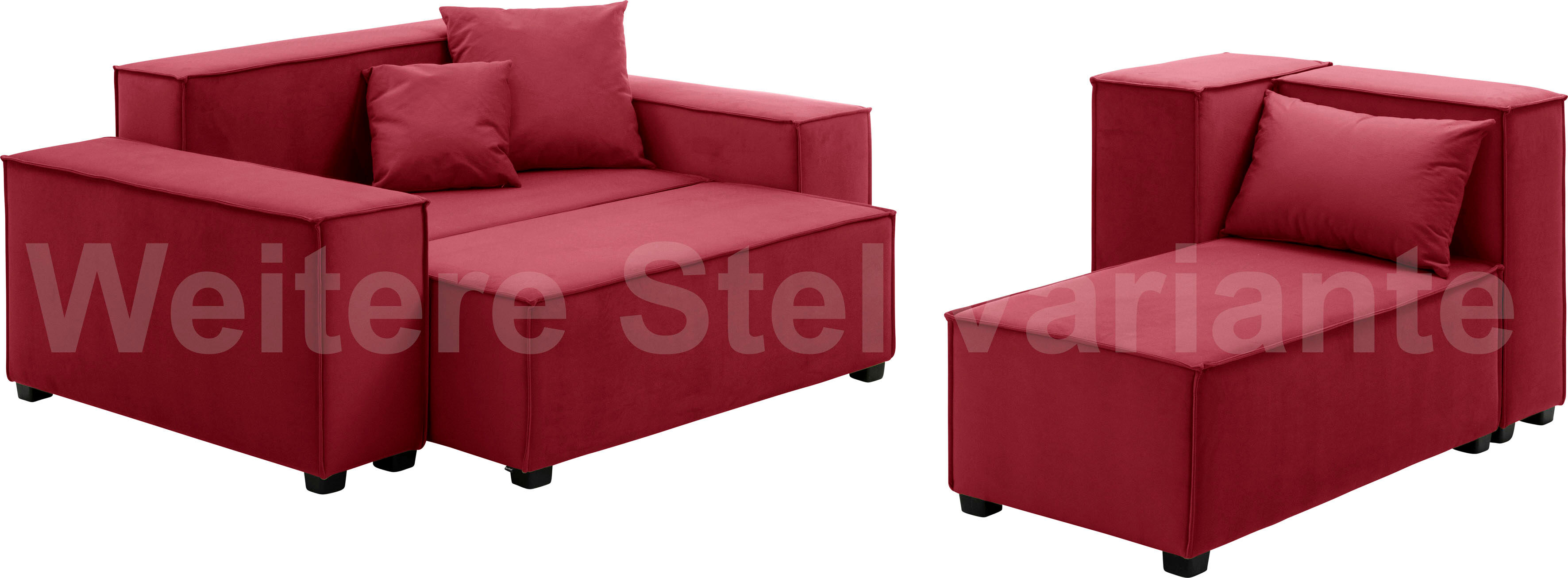 Max Winzer® Wohnlandschaft »MOVE«, (Set), Sofa-Set 06 aus 8 Sitz-Elementen,... rot