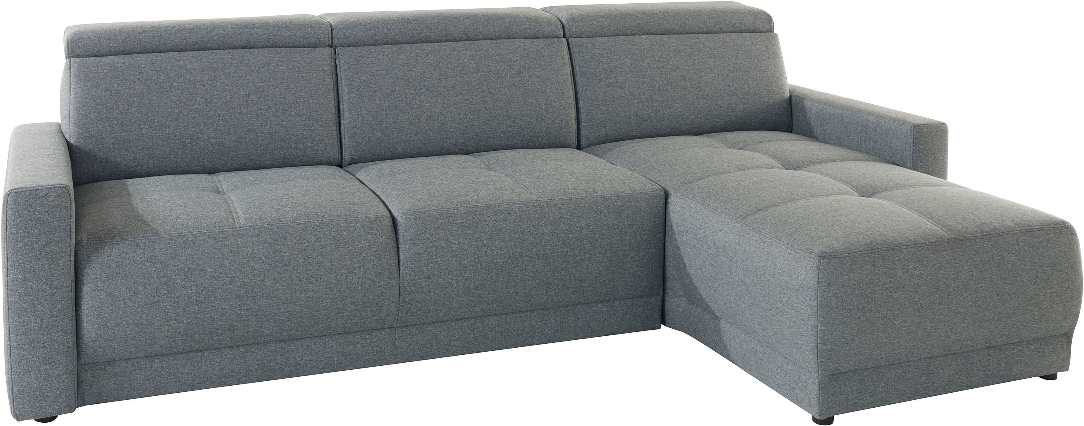 DOMO collection Ecksofa »Beira«, wahlweise mit Kopfteilverstellung, frei im... grau