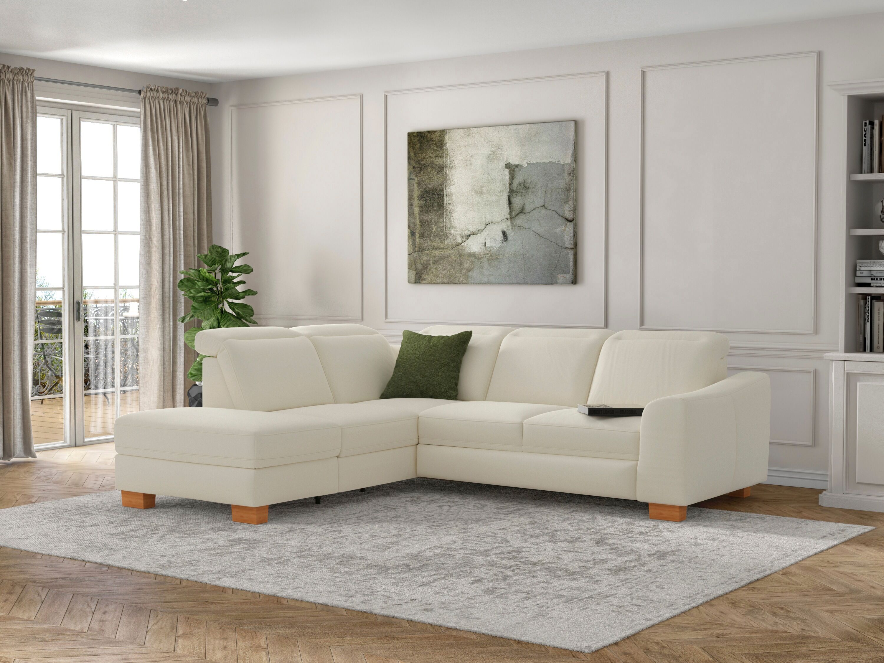 sit&more Ecksofa »Durness«, mit Federkern und hochwertigen Massivholzfüssen,... beige