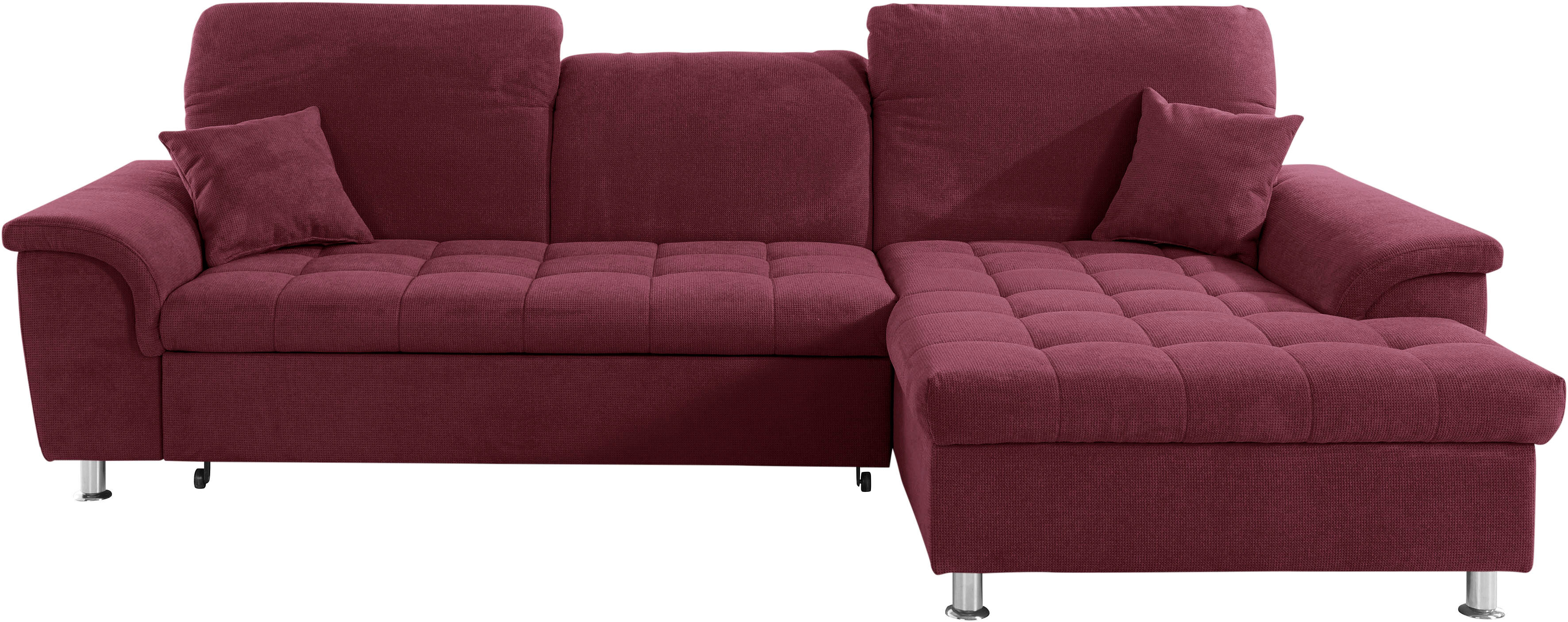 DOMO collection Ecksofa »Franzi«, wahlweise mit Kopfteilverstellung (dann... lila